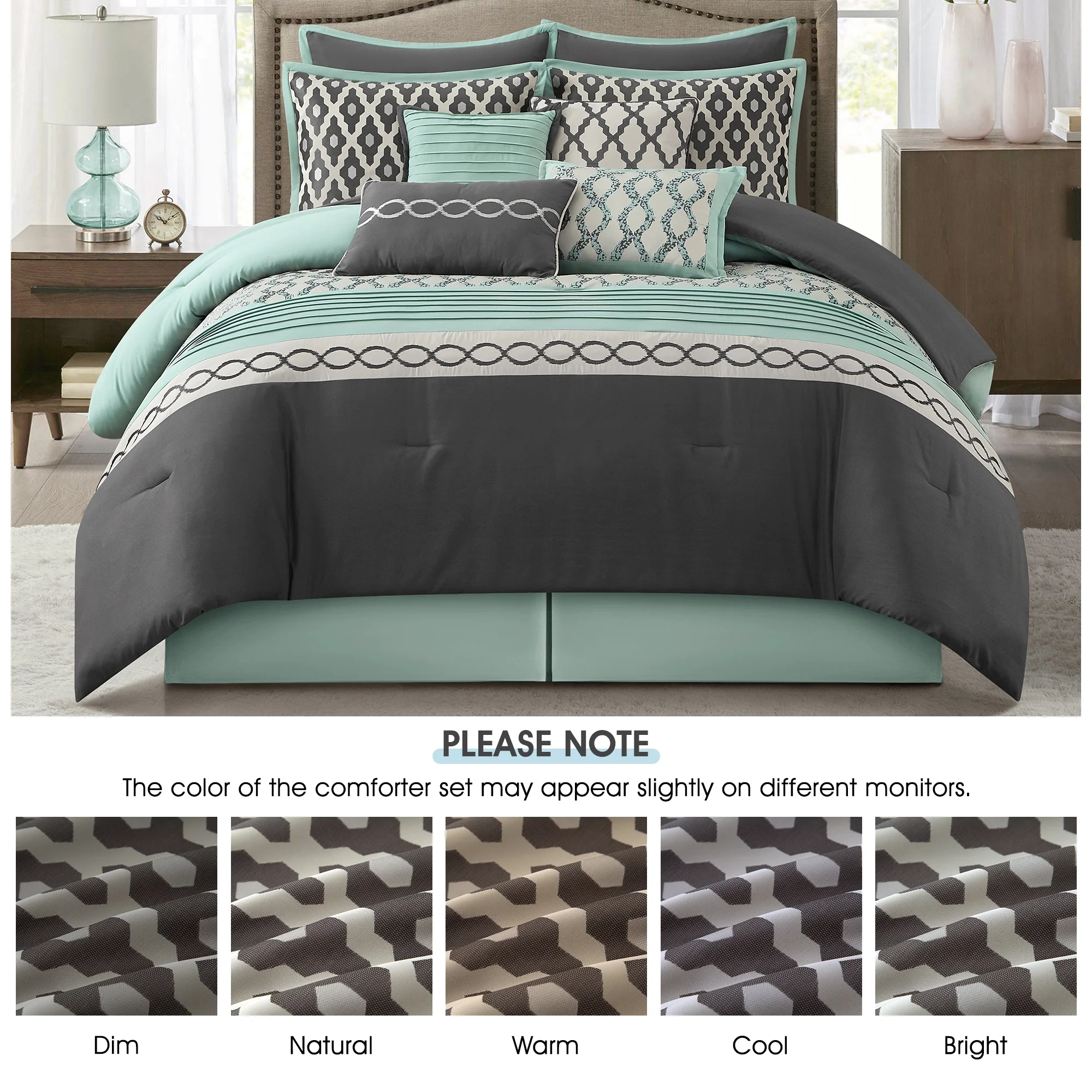 LANCO MODERN LIFESTYLE King Size Comforter Set, Burgundy, 10 Piece Bed in a Bag for All Seasons, Luxury Extreme Comfort Bedding Sets with Bedskirt, Pillow Shams, Euro Shams and Decor Pillows - Image 39