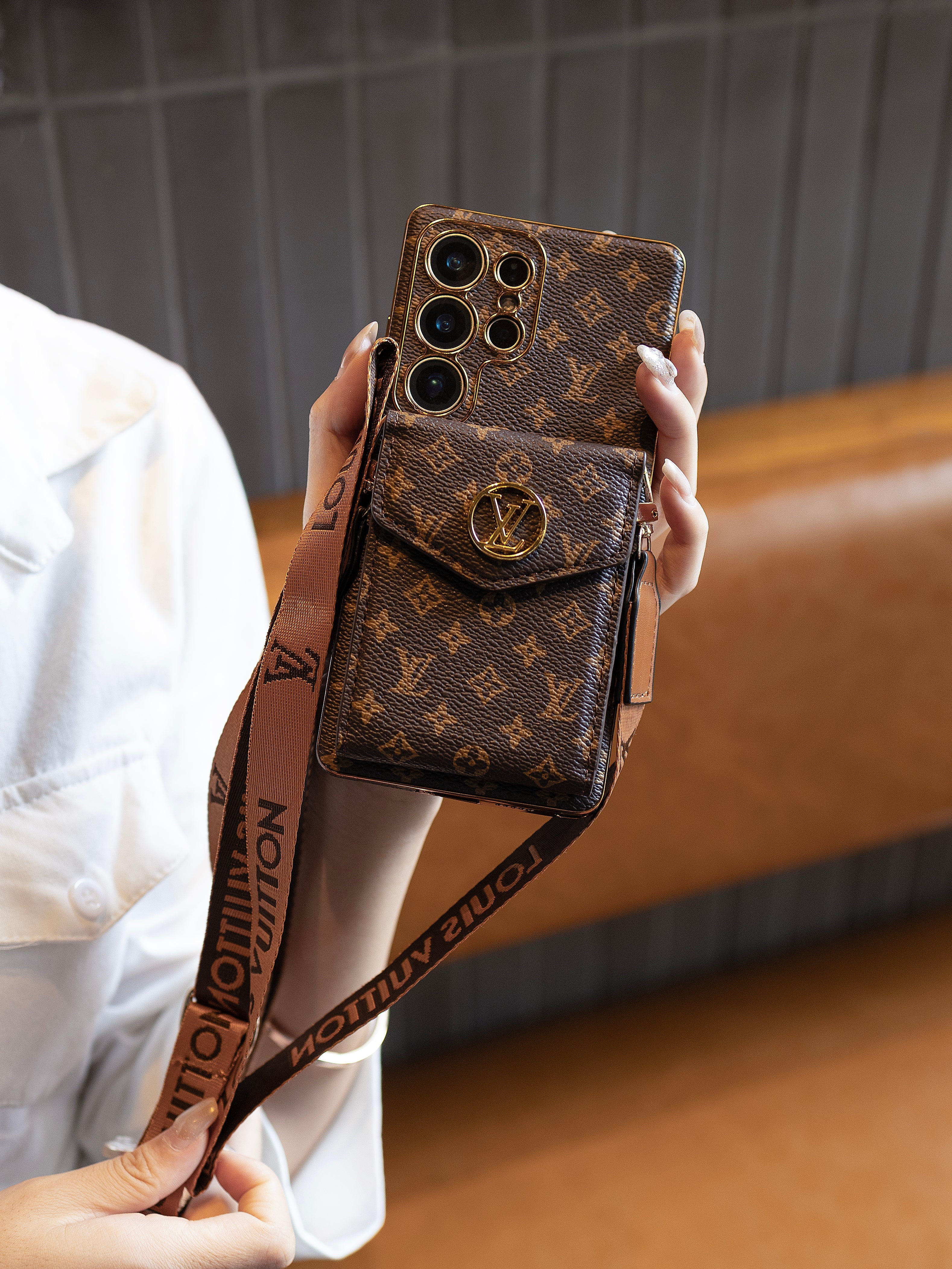 Advanced Leather Samsung Phone Case with Wallet and Strap.02 - Wholesale & Influencer