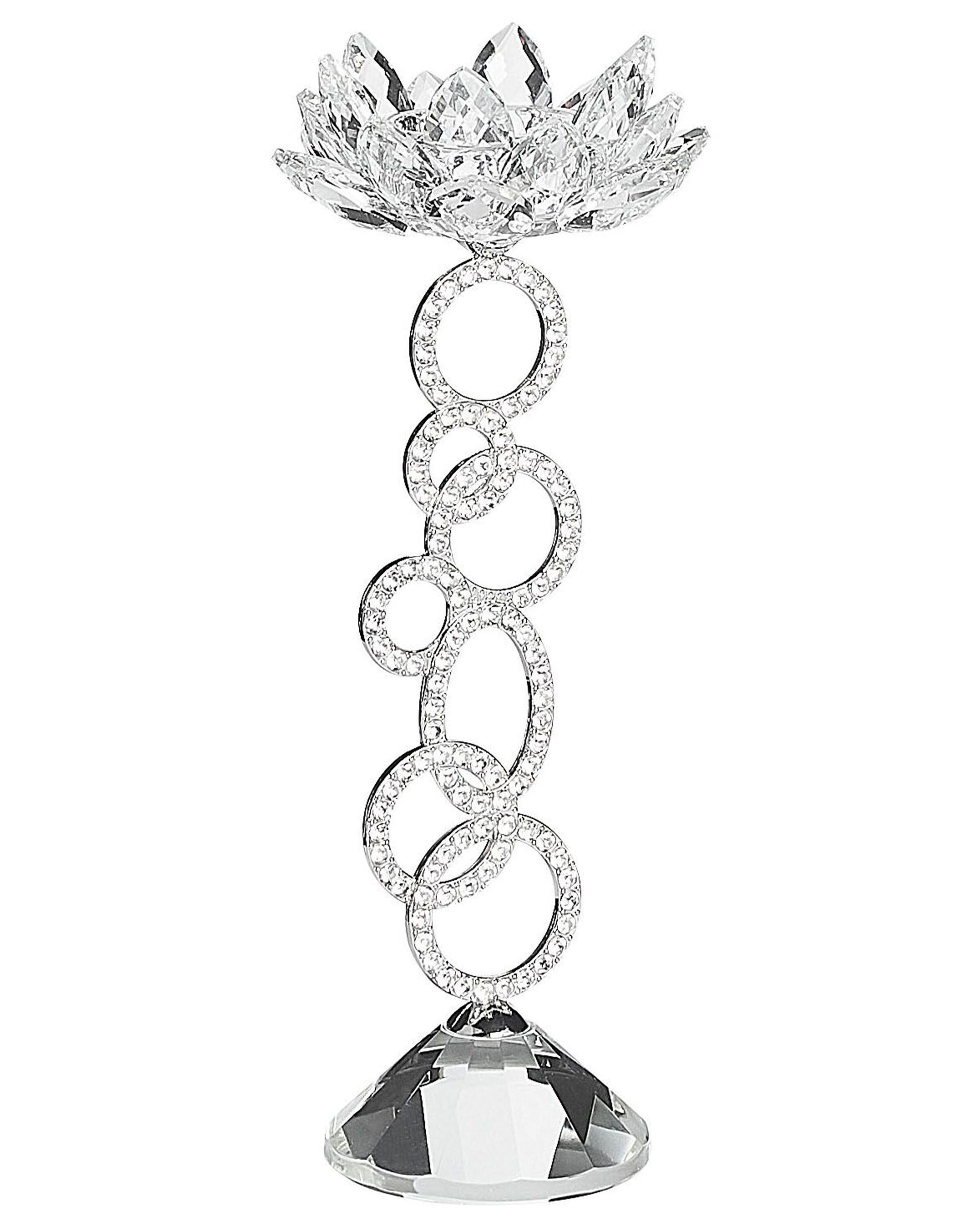 Candle Holder OVIEDO Glass 27 cm Silver