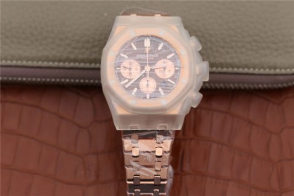 Replica Audemars Piguet Royal Oak Chronograph RG JHF Brown/RG Dial RG Bracelet A7750 - Top club