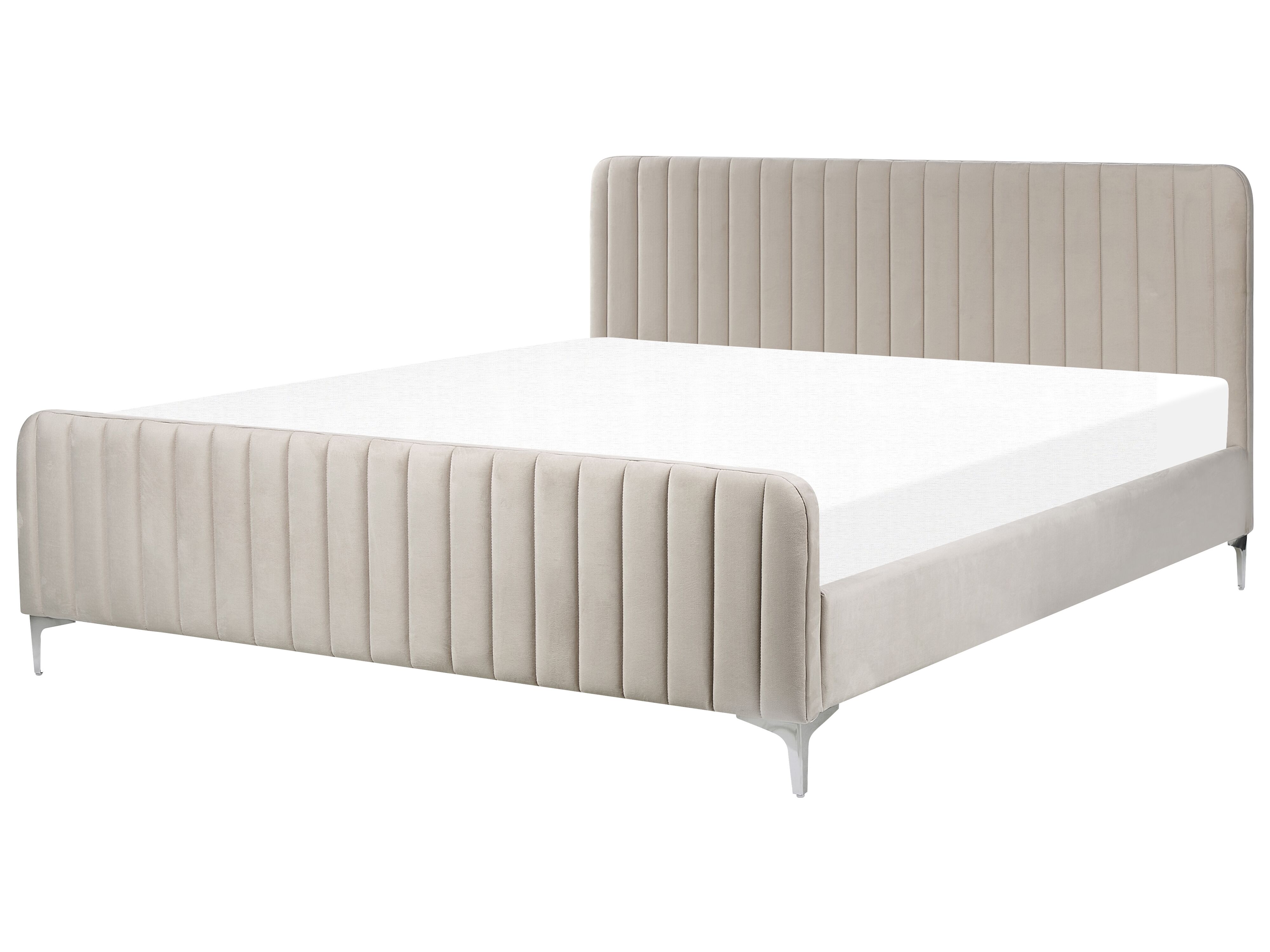 Bed Velvet LUNAN 180 x 200 cm (EU Super King) Taupe