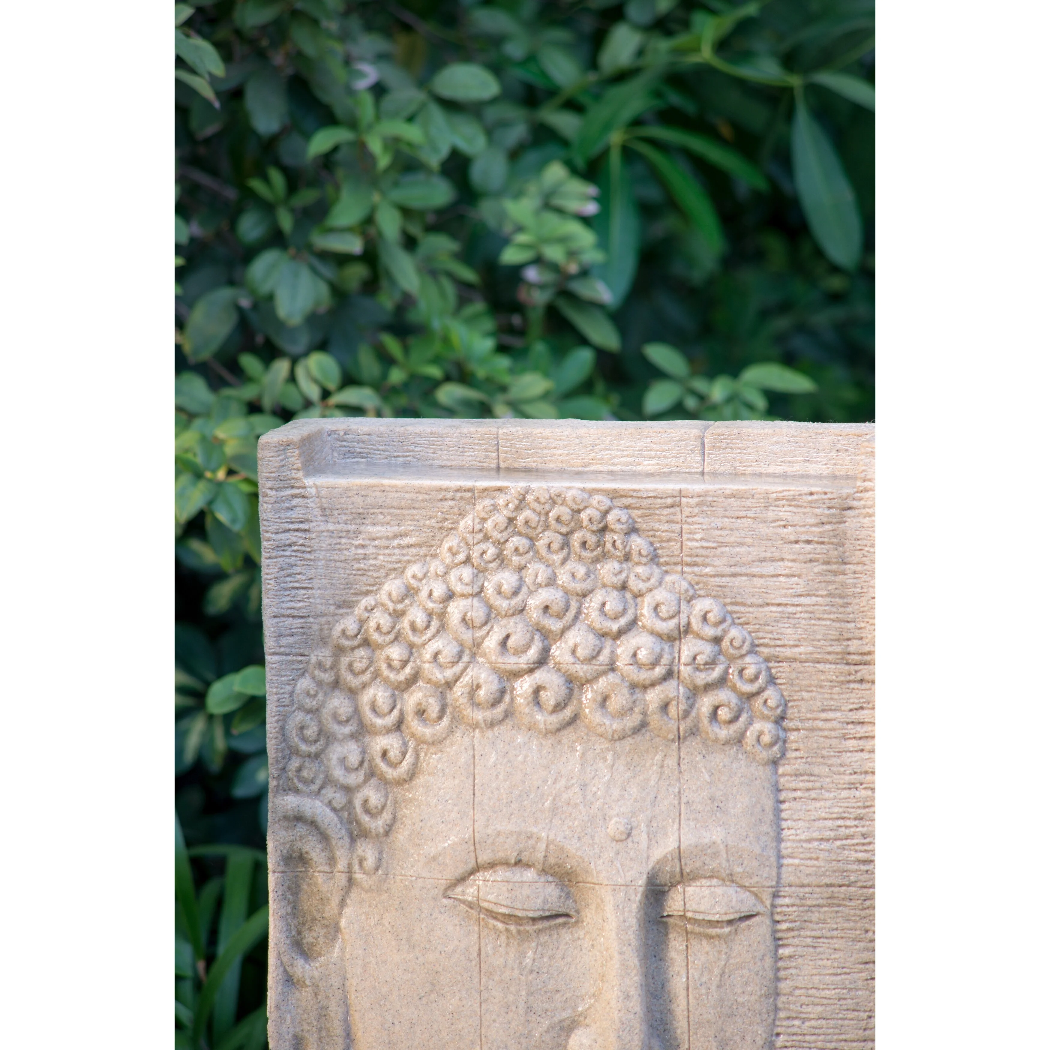 A&B Home 39 Inch High Sandstone Buddha Water Fountain with Light, Large Buddha Fountain Outdoor - Image 5