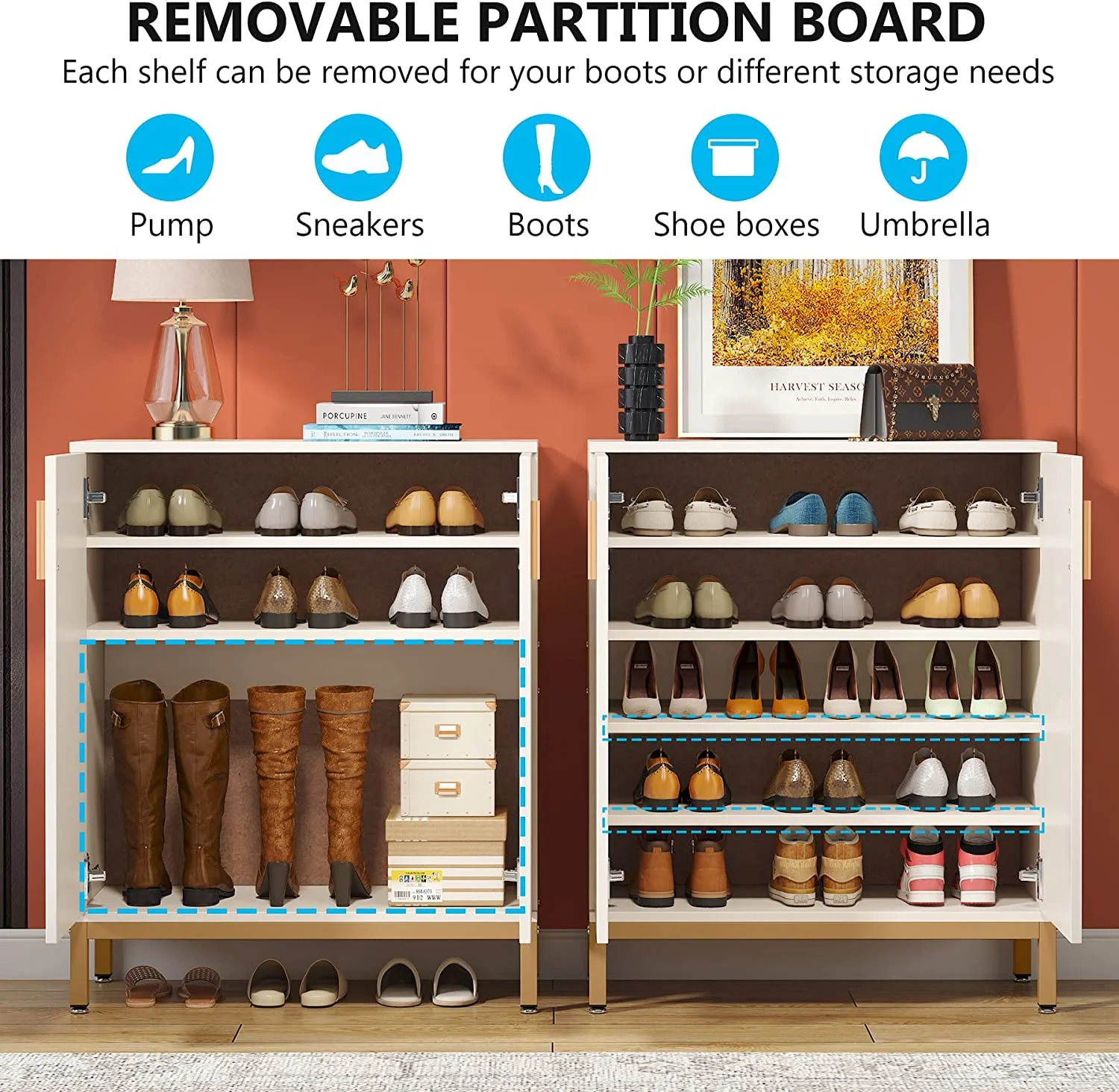 Tribesigns 20 Pairs Shoe Storag Cabinet for Entryway - Image 12