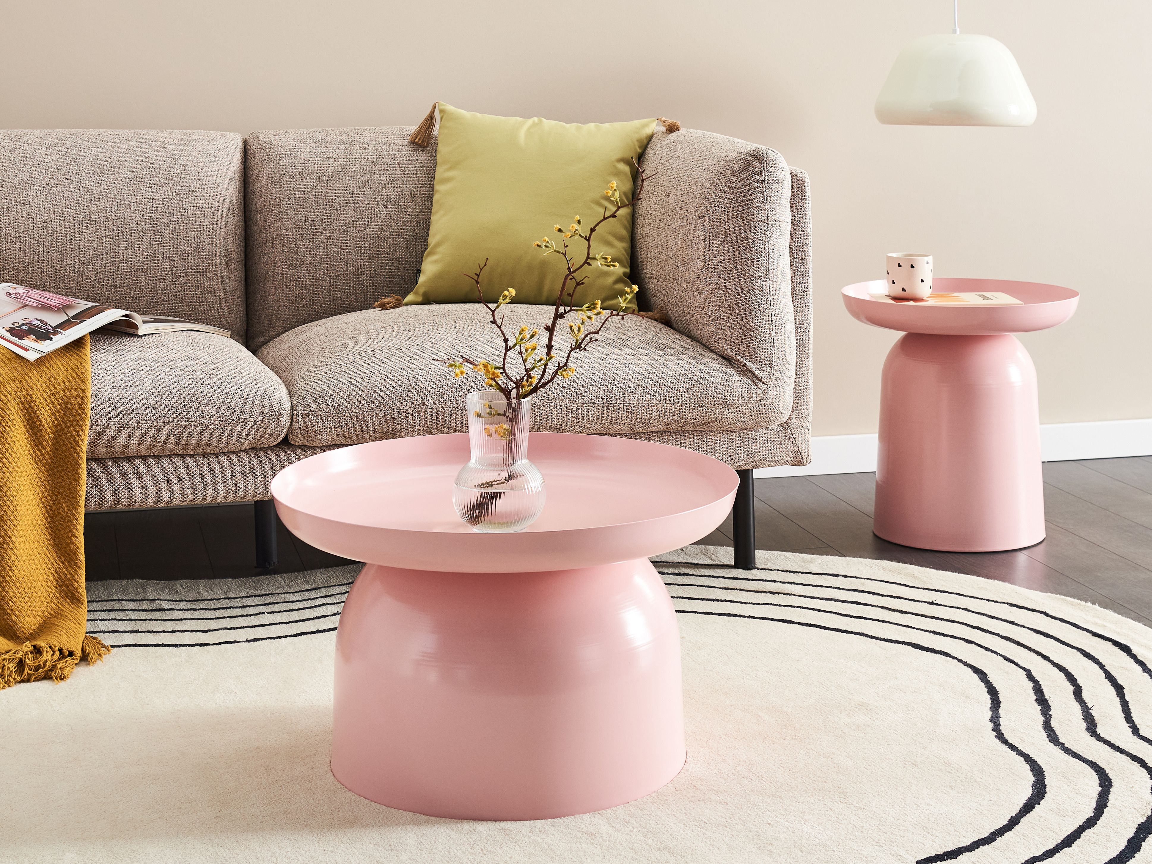 Coffee Table TORRENS Metal Pastel Pink