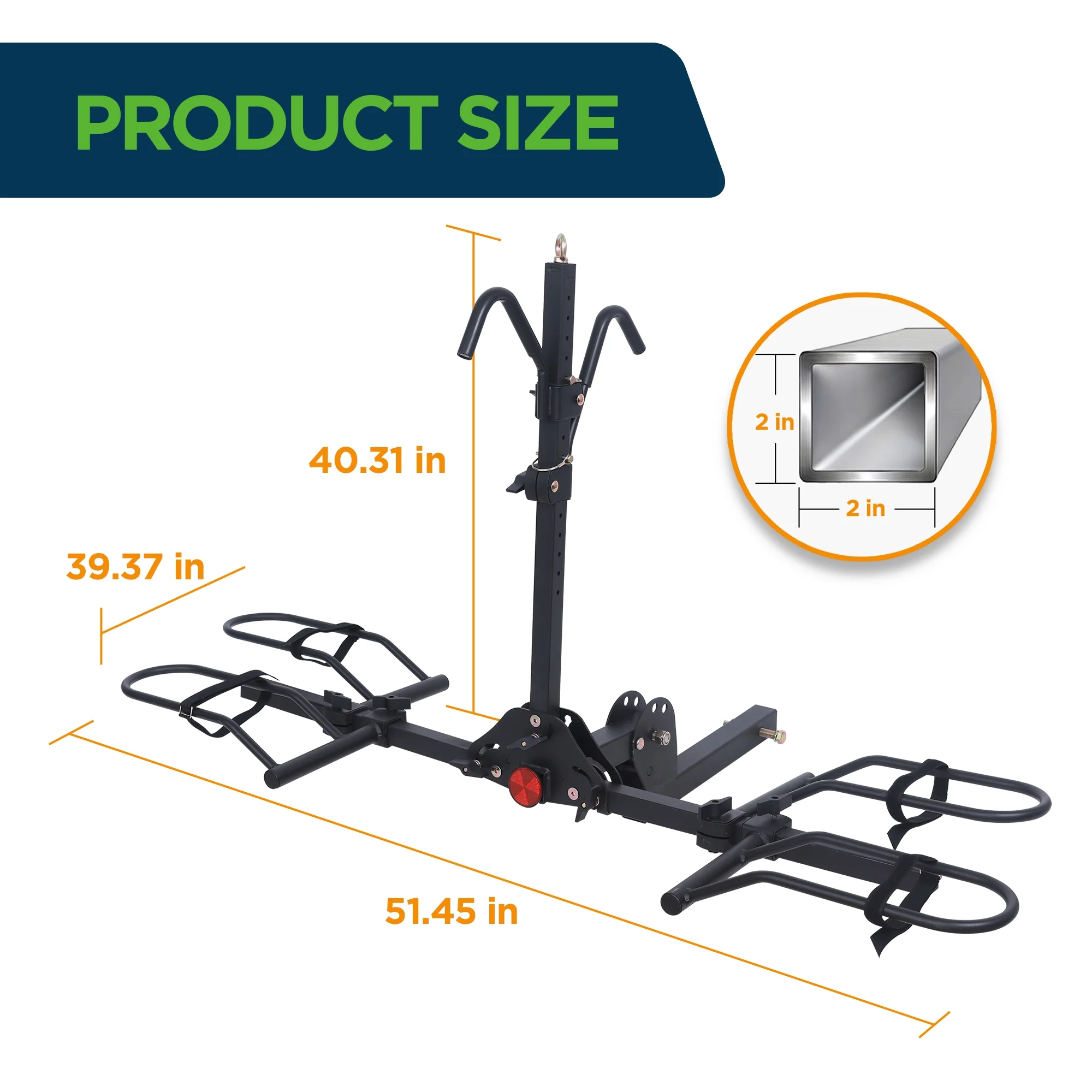 Young Electric Ebike Rack, 200lb Capacity, Alloy Steel Hitch Mount, Fits 5-Inch Fat Tire Bikes, 2-Inch Receiver - Image 12