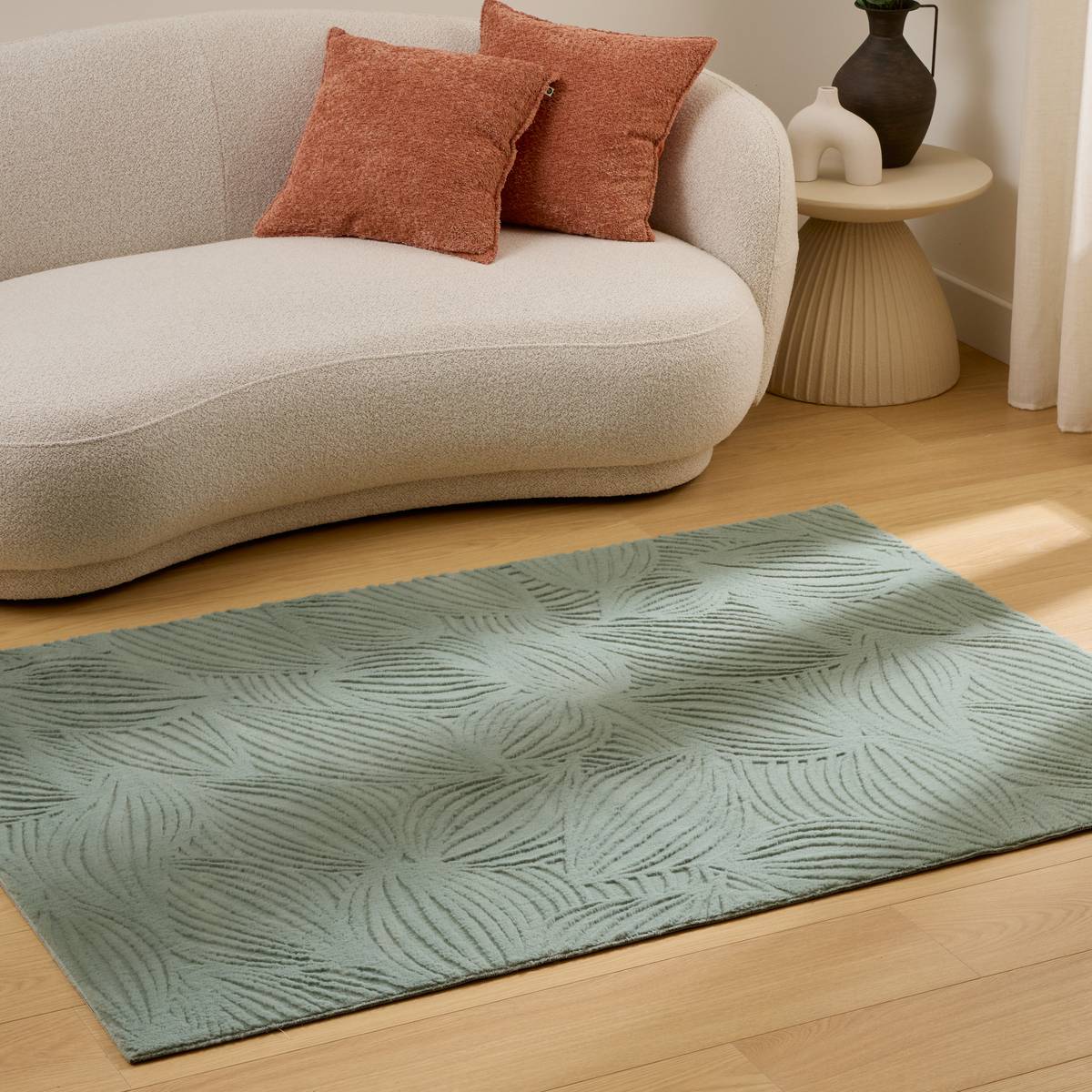 Faux Fur Rug "Onina" Khaki Green, 170x120 cm