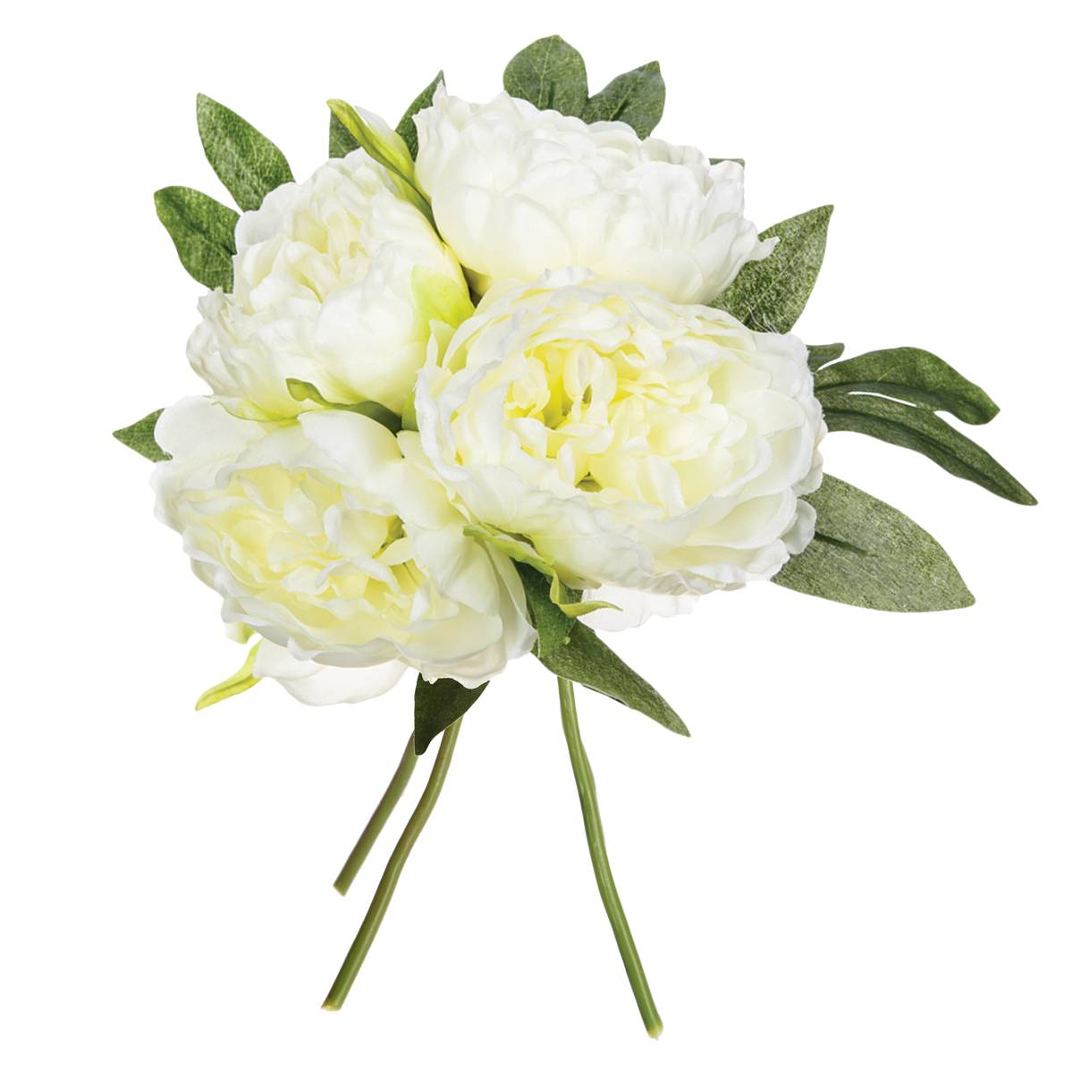 Bouquet 4 artificial peonies White, H.30 cm