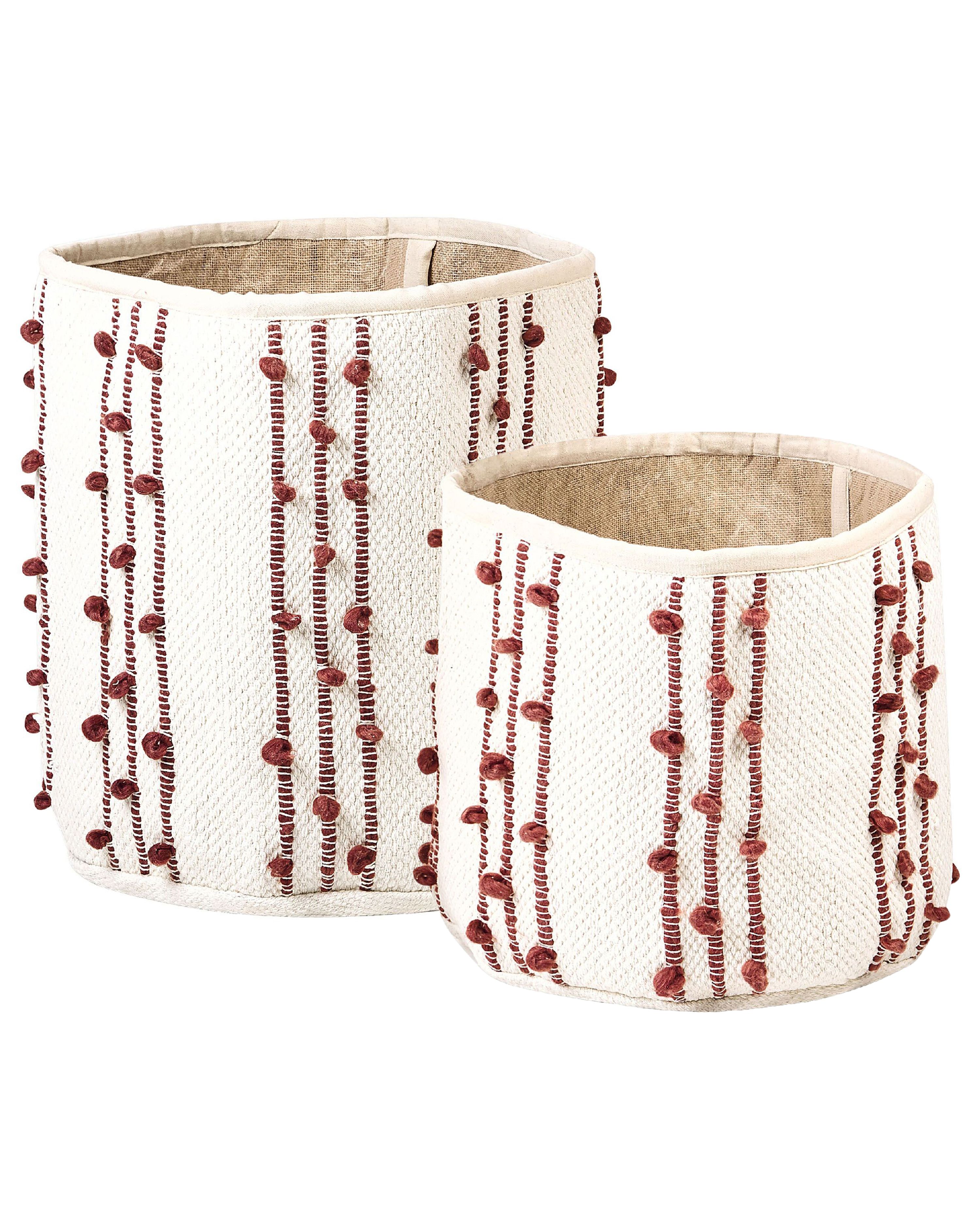 Set of 2 Baskets KHEL Cotton Beige