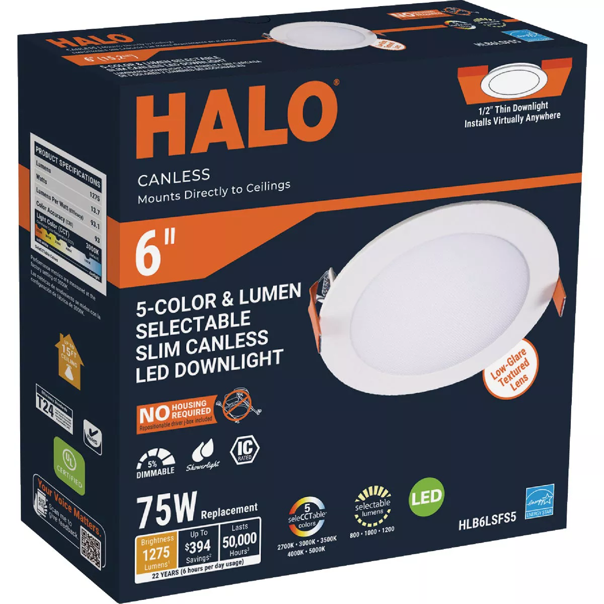 Halo 6 In. Selectable CCT Integrated LED Downlight
