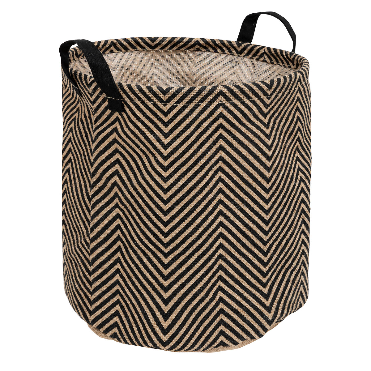 "Valy" storage basket Jute, Black, D.30 cm