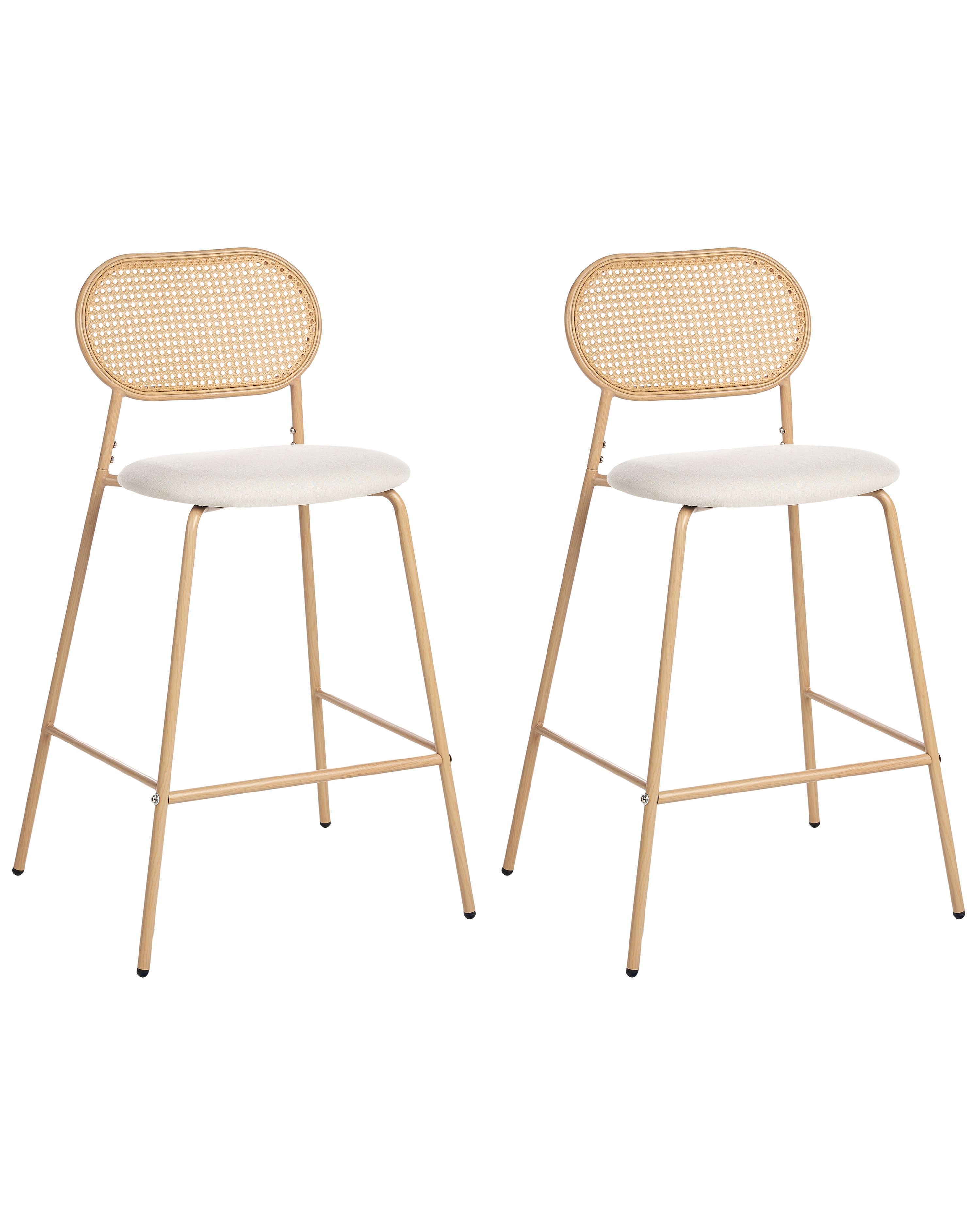Set of 2 Bar Chairs ADAVER Light Brown