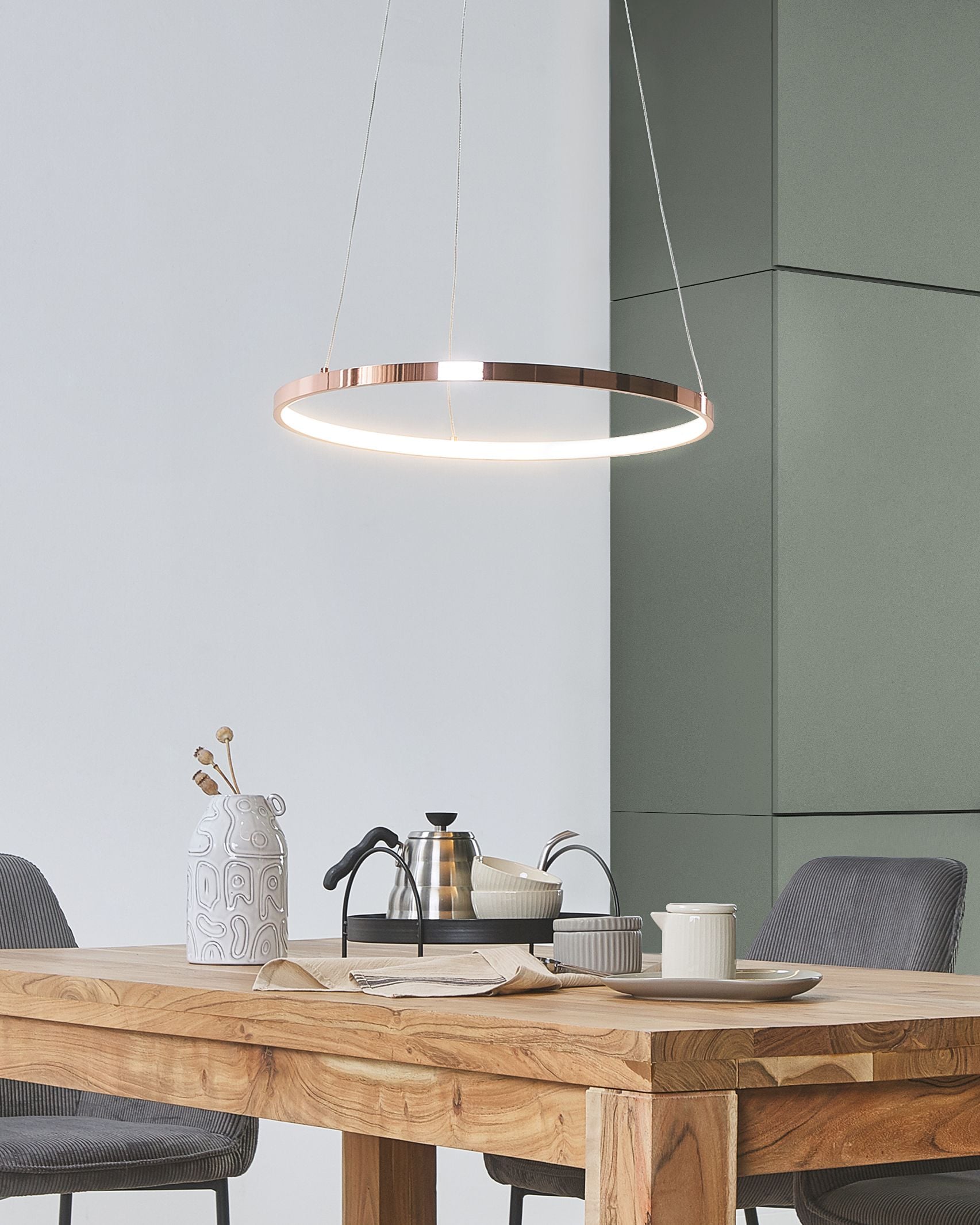 LED Pendant Lamp JORDAN Metal Rose Gold