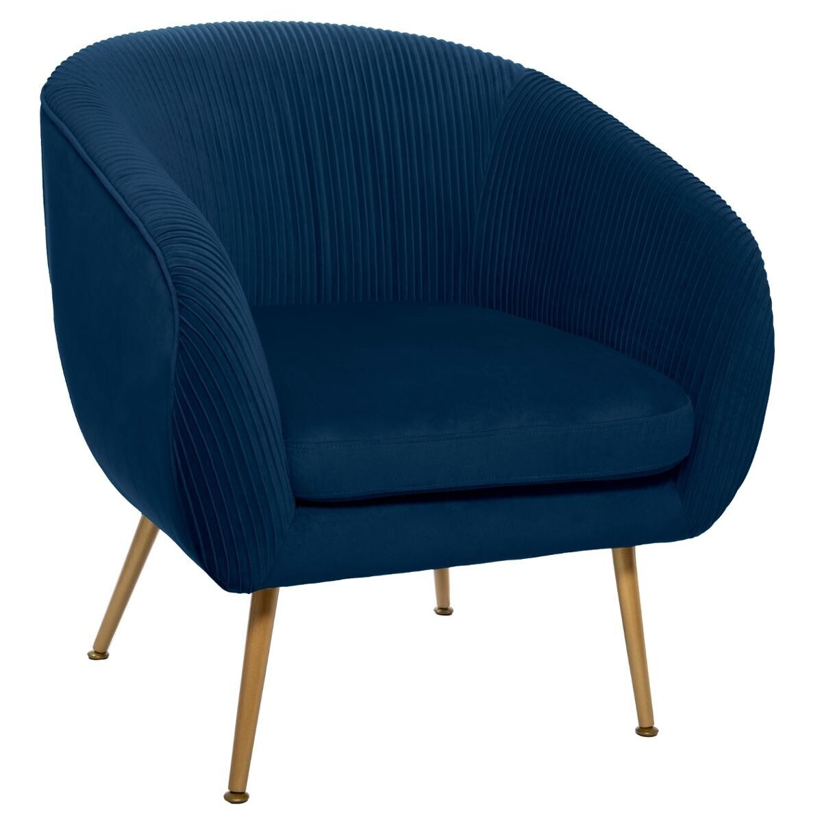 Armchair "Solaro" Pleated velvet, Blue