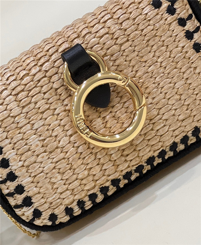 fendi Nano baguette raffia charm mini bag - Replicaclubs