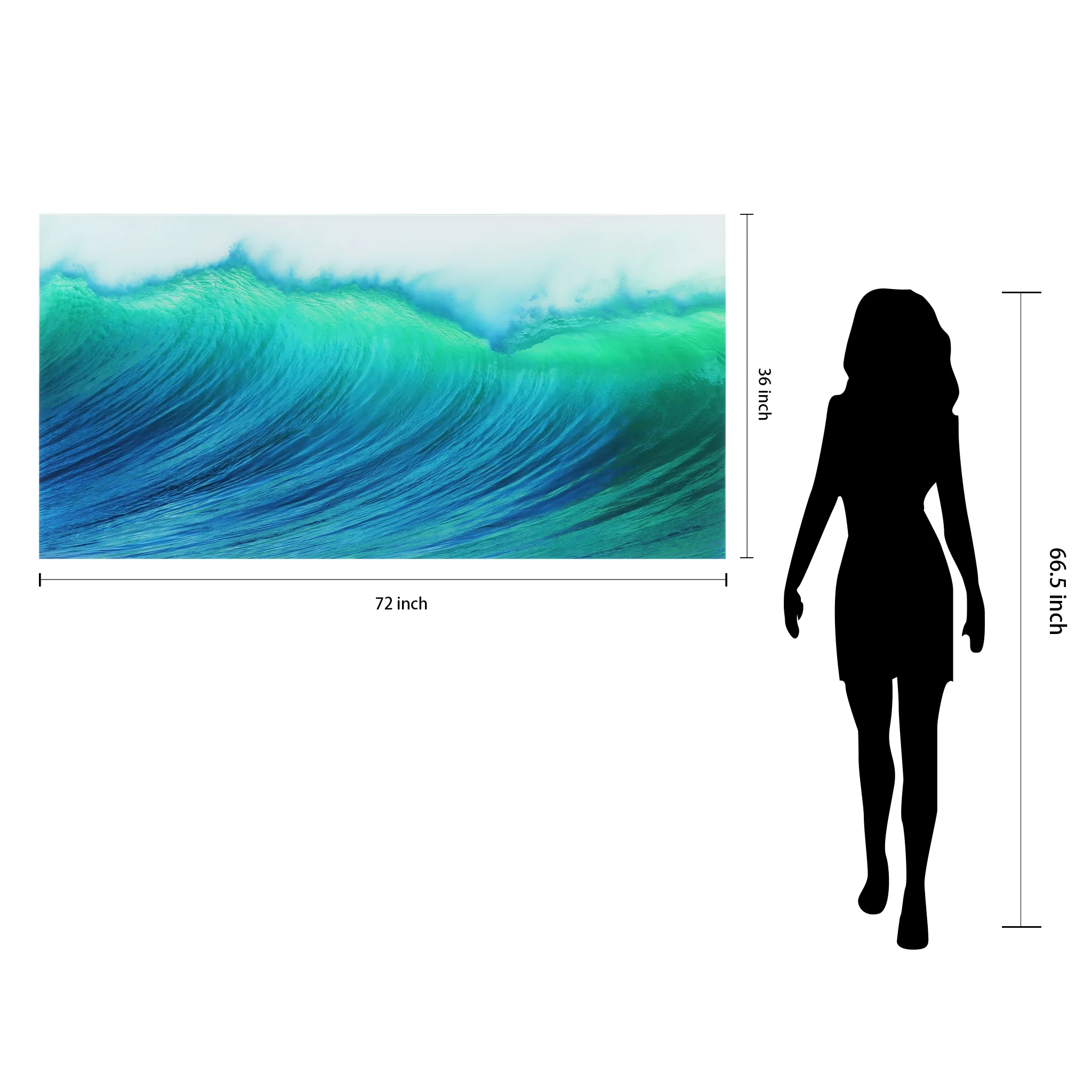 Empire Art Direct Blue Splash Frameless Free Floating Tempered Glass Panel Graphic Wall Art, 72" x 36", Ready to Hang - Image 66