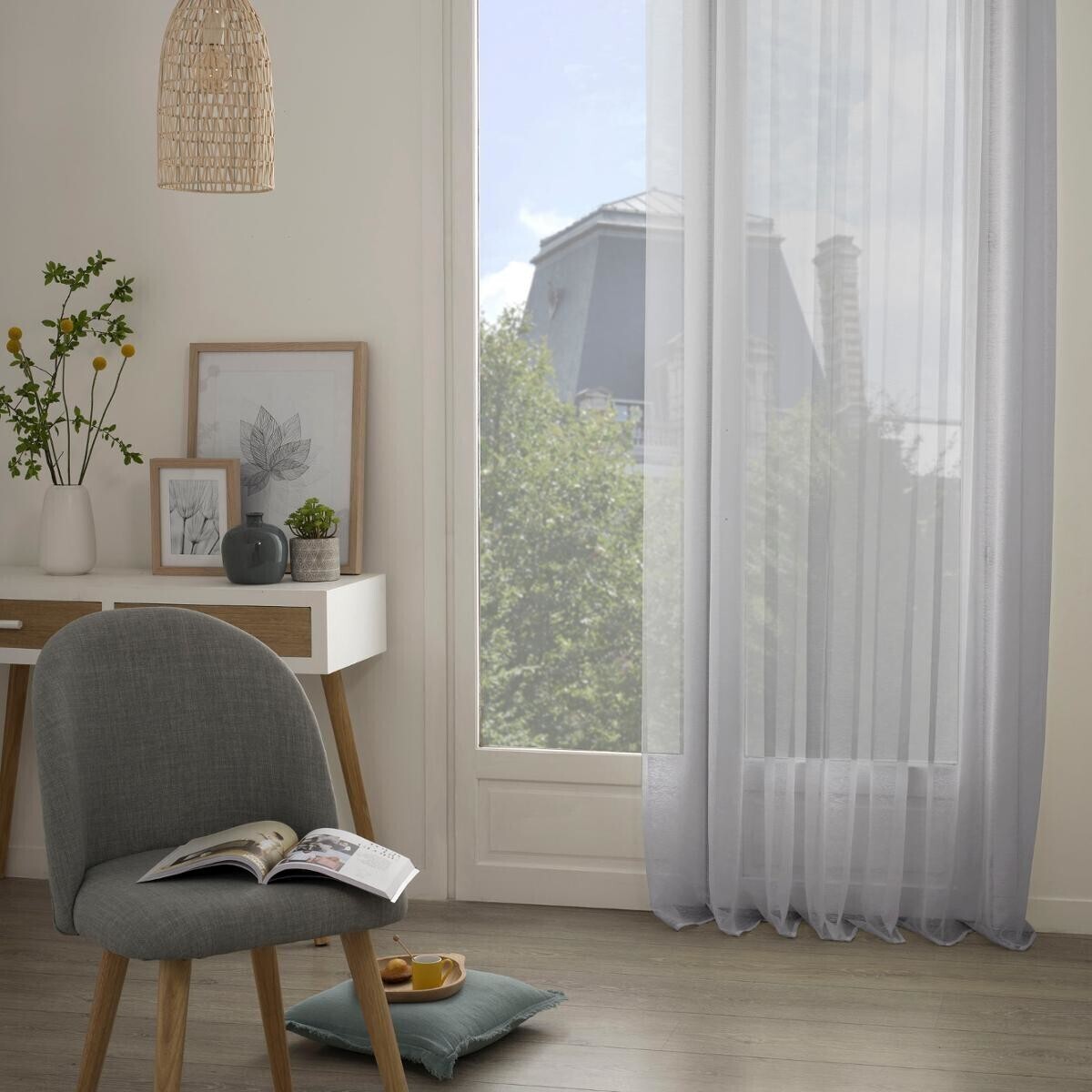 Sheer curtain "Moly" Grey, 135x240 cm