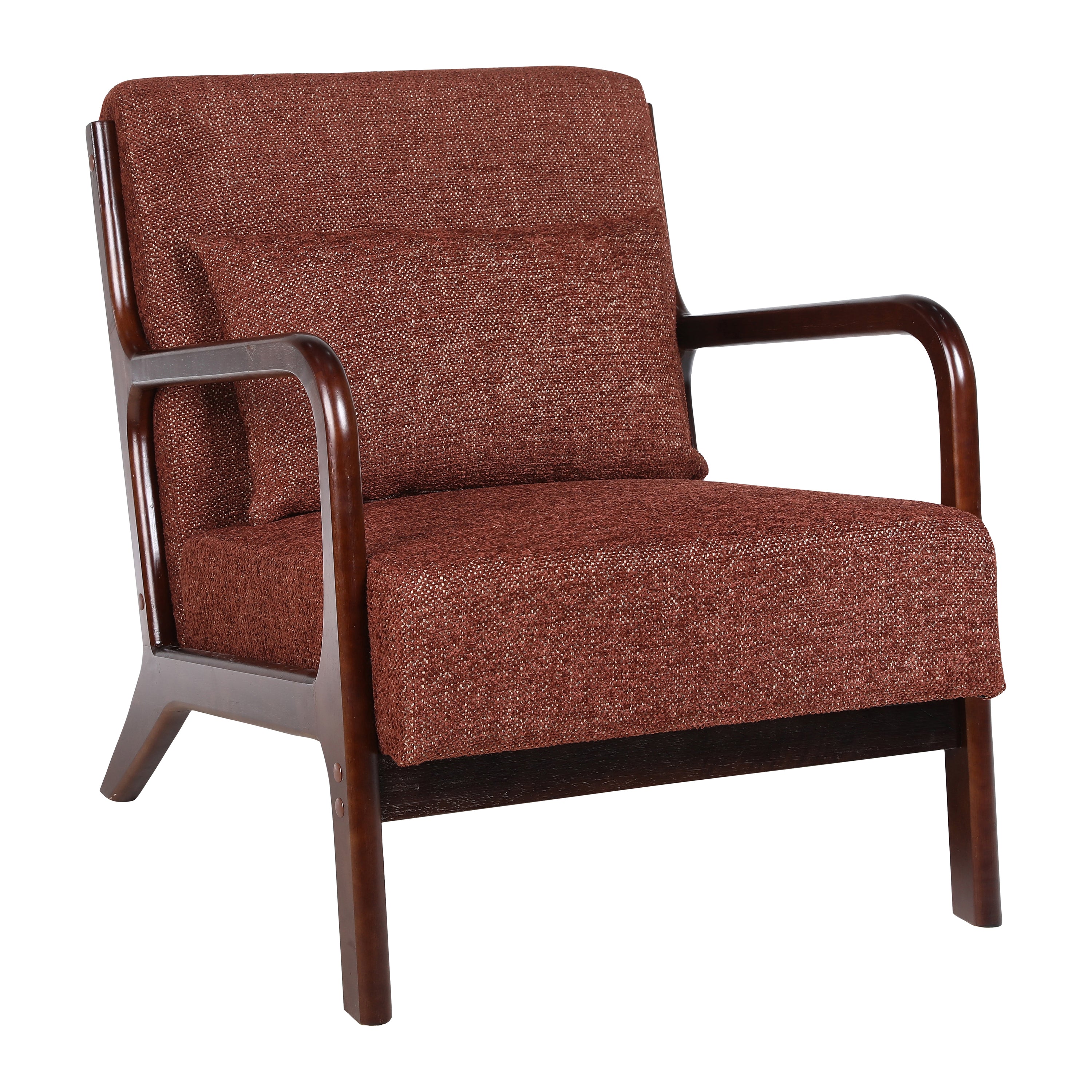 Blokker Wise Fauteuil - Walnoot - Wijnrood