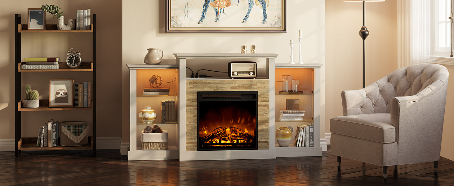 meuble TV cheminée