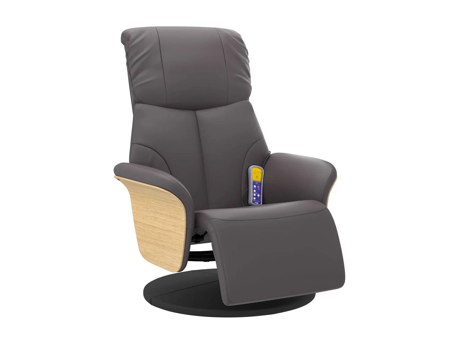 Fauteuil inclinable-Fauteuil salon de massage repose-pieds gris similicuir SHL3132