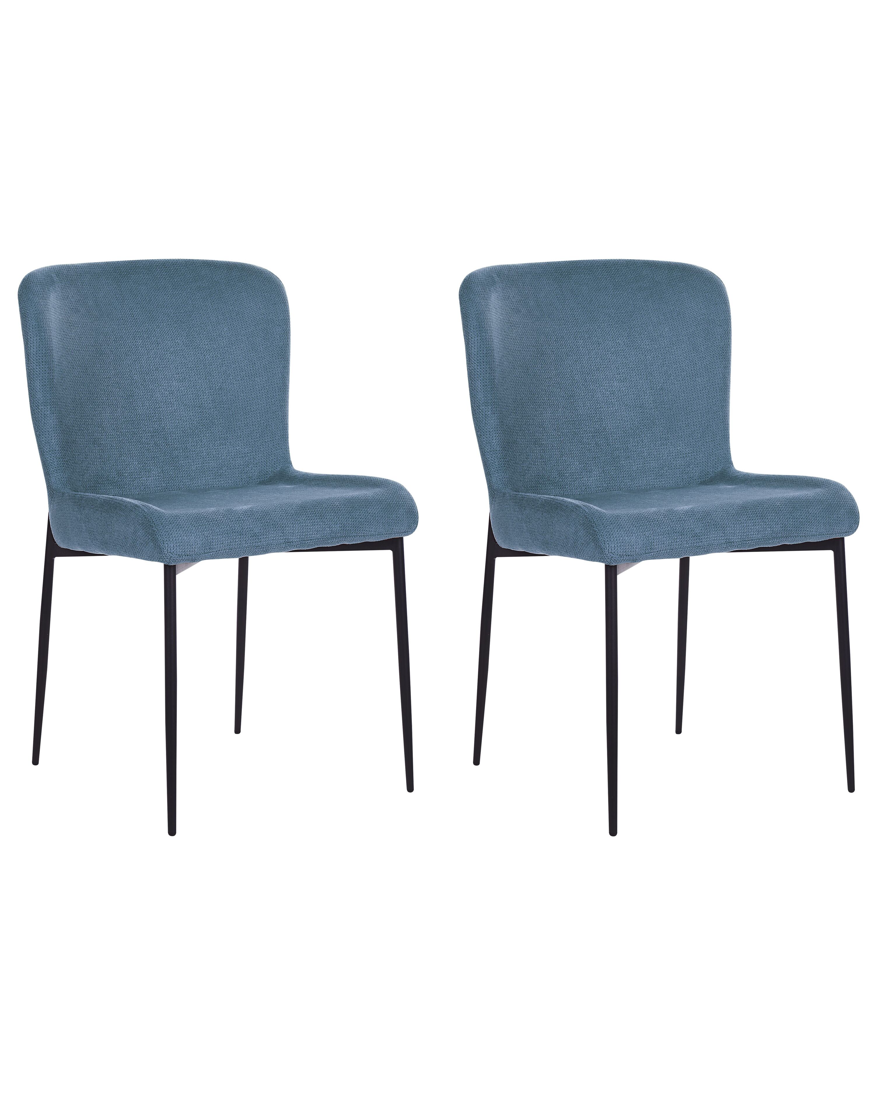 Set of 2 Dining Chairs ADA Fabric Blue