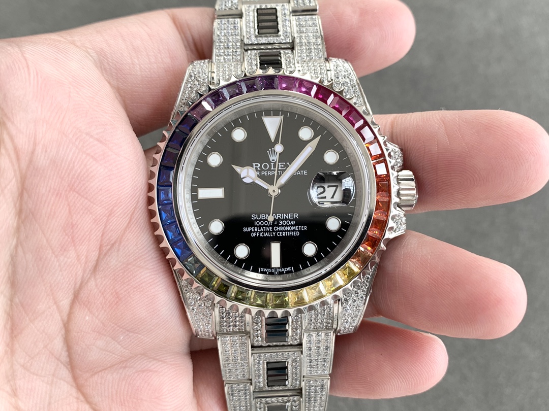 Rolex Submariner Special Diamonds - Iridescent Diamonds - All Diamonds - 40mm(1:1 replica) - Elite Watch Atelier