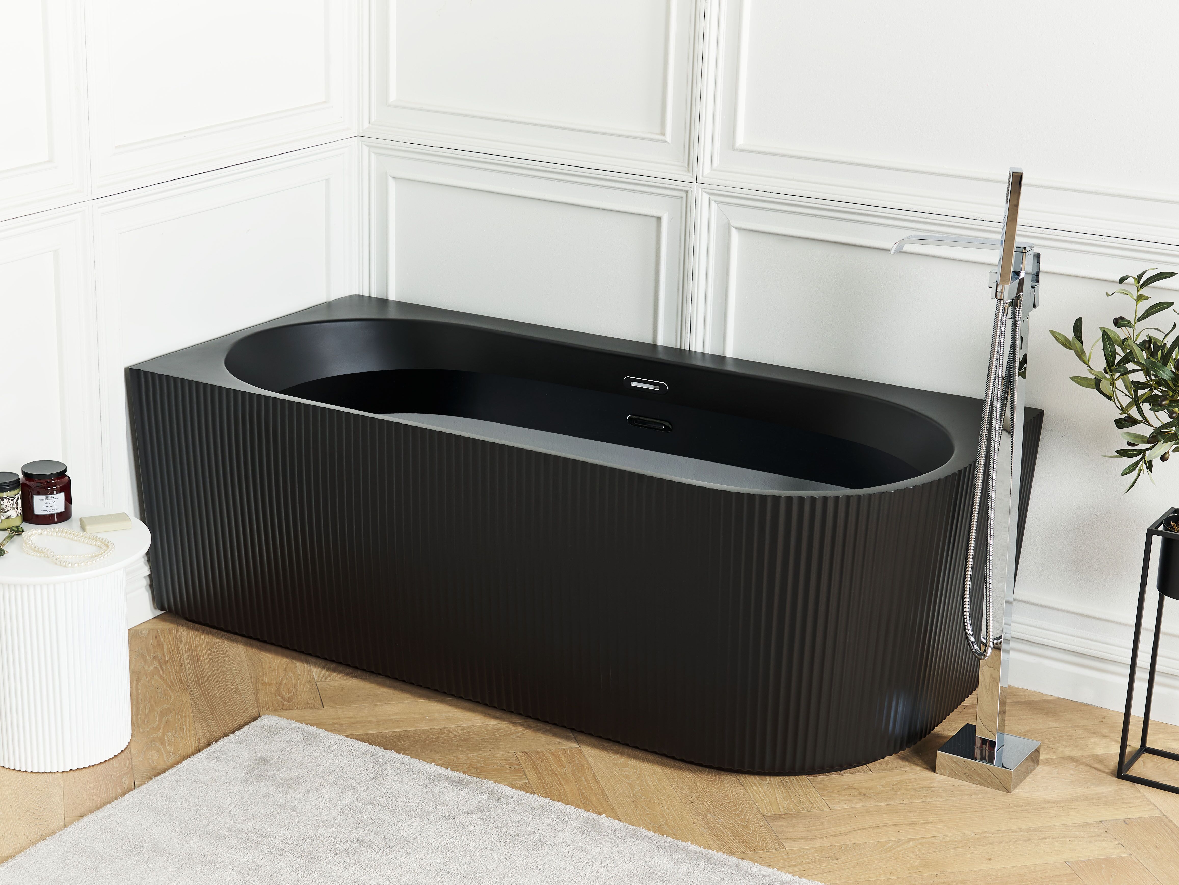 Corner Bath GOCTA Right Hand 1700 x 800 mm Black