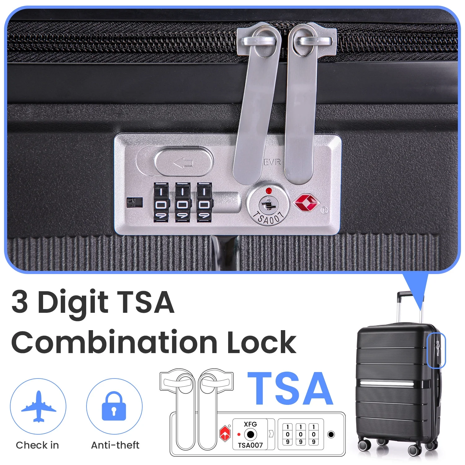 4 Piece Luggage Set, Expandable Lightweight Suitcase Set, PP Materials Travel Luggage with TSA Lock Spinner Wheels, White (14/20/24/28) - Image 48