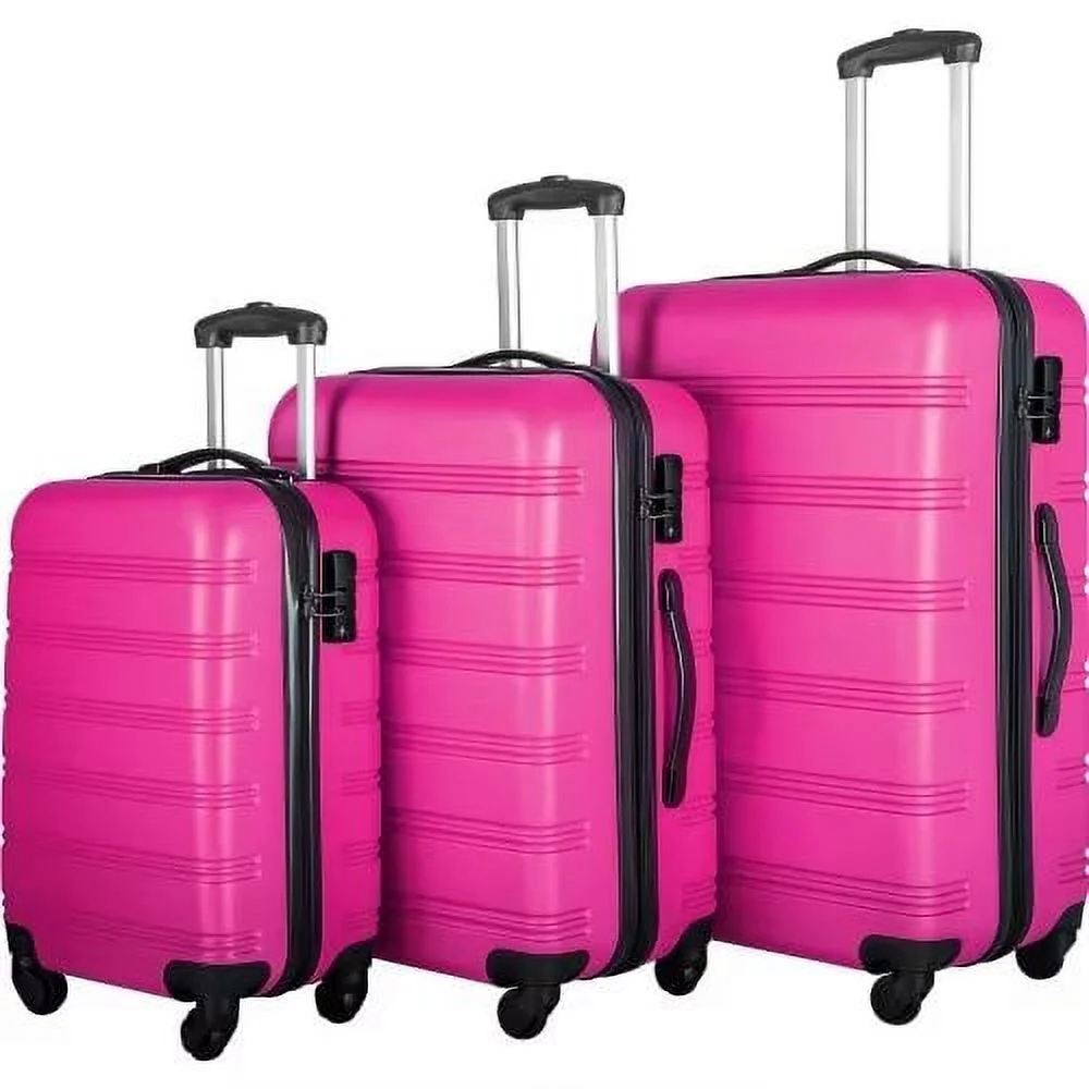 Expandable Suitcase Set of 3 with Double Spinner Wheels, Indestructible PP Material Hard Shell Luggage Sets TSA Lock, Carry on Expandable, Lightweight,20