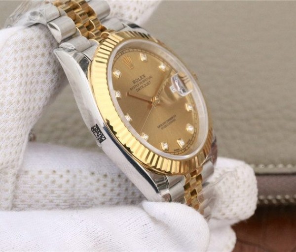 Replica Rolex DateJust 41mm 126333 Noob YG Wrapped YG Dial Diamonds Markers SS/YG Bracelet A3235 - Elite Watch Atelier