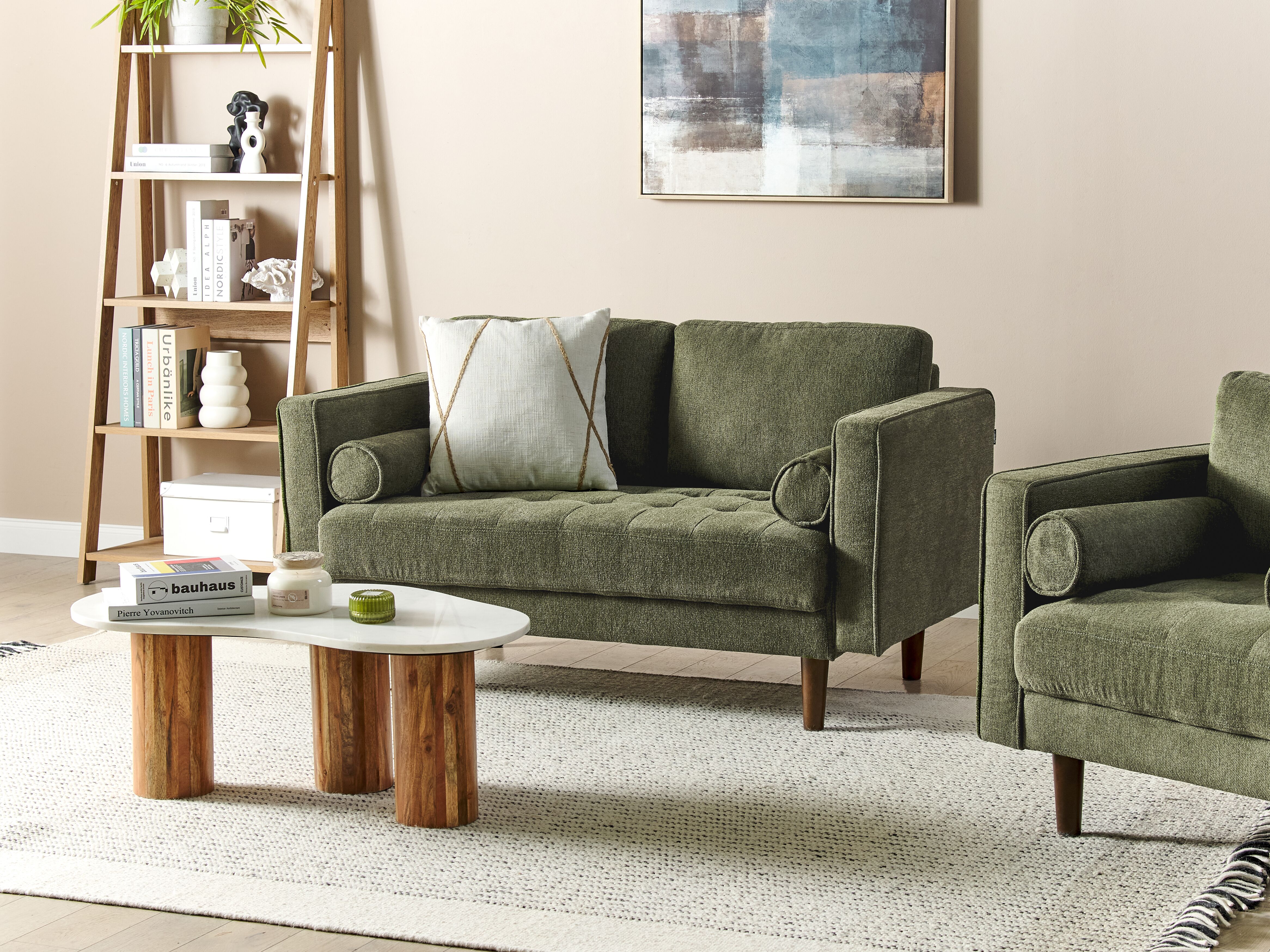 Sofa 2 Seater NURMO Fabric Dark Green