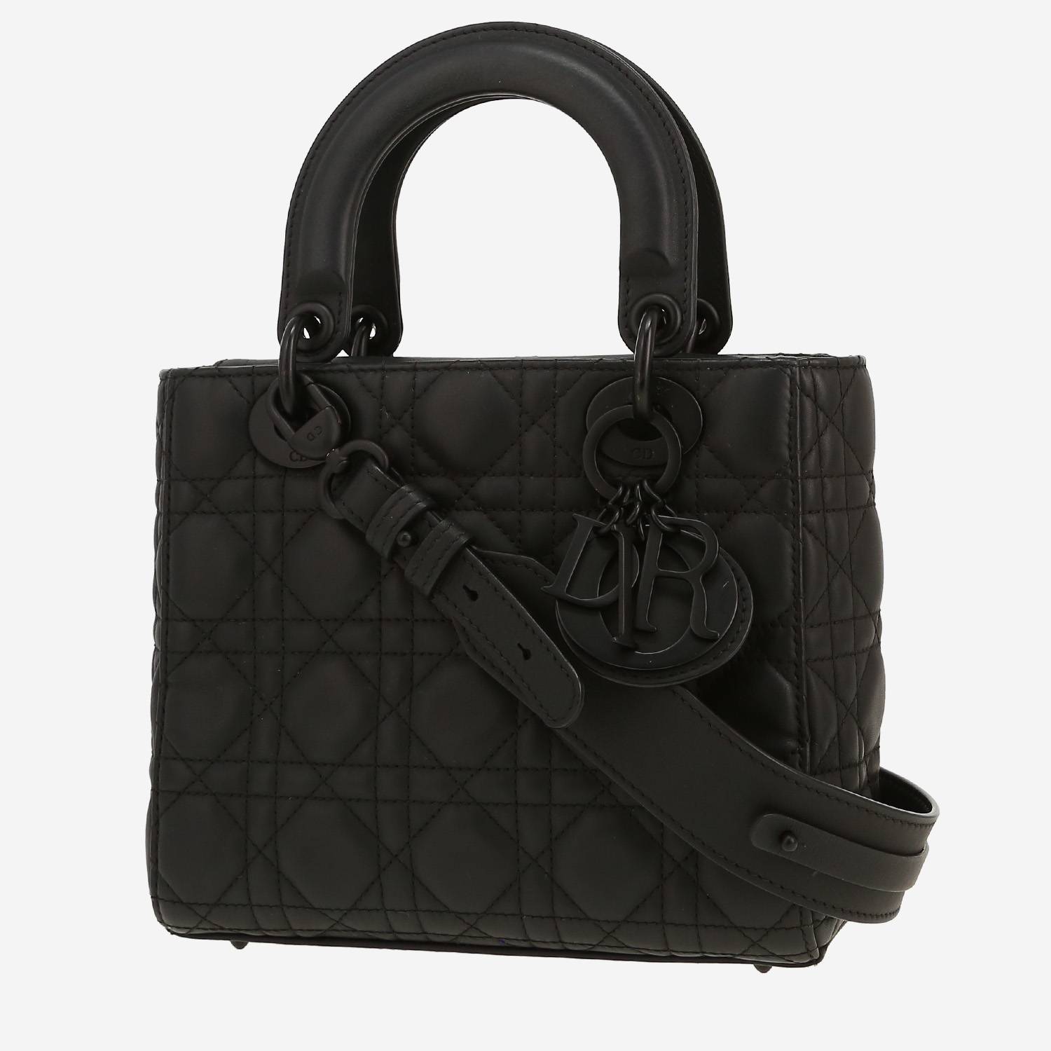 Dior Lady Dior handbag in black leather cannage1:1High-quality replica