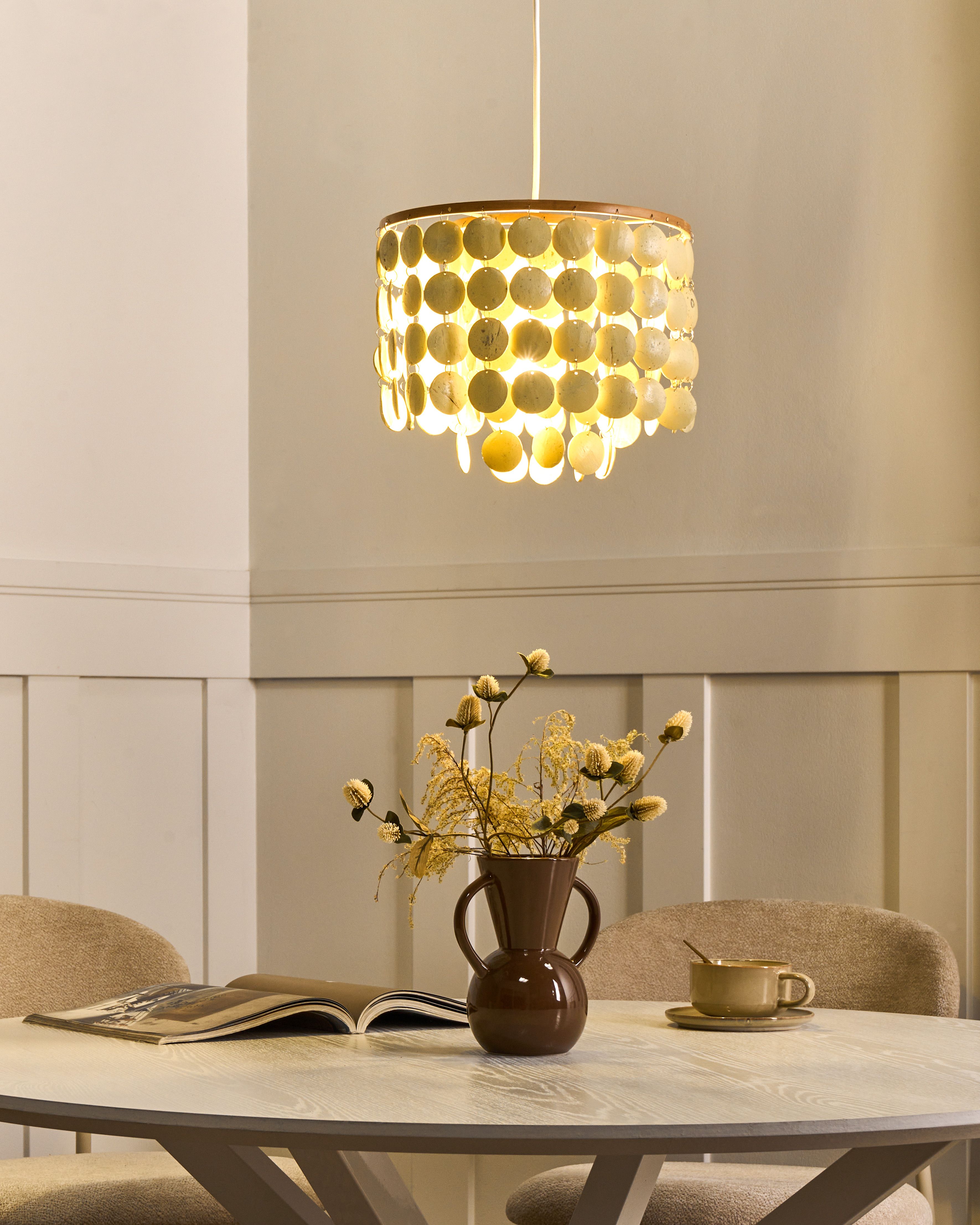 Chandelier PARANGI Coconut Shell Light Beige