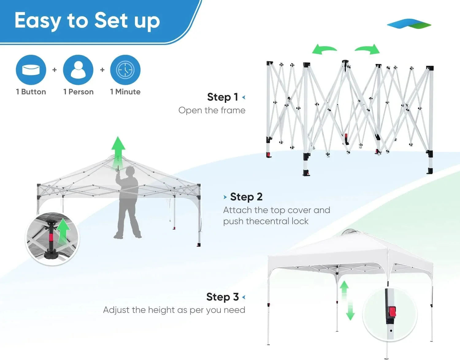 Quictent 10 x 10 ft Pop-Up Canopy Tent With Reflective Top, Fluorescent Rope And Vented Top - Image 13 Quictent 10 x 10 ft Pop-Up Canopy Tent With Reflective Top, Fluorescent Rope And Vented Top - Image 13