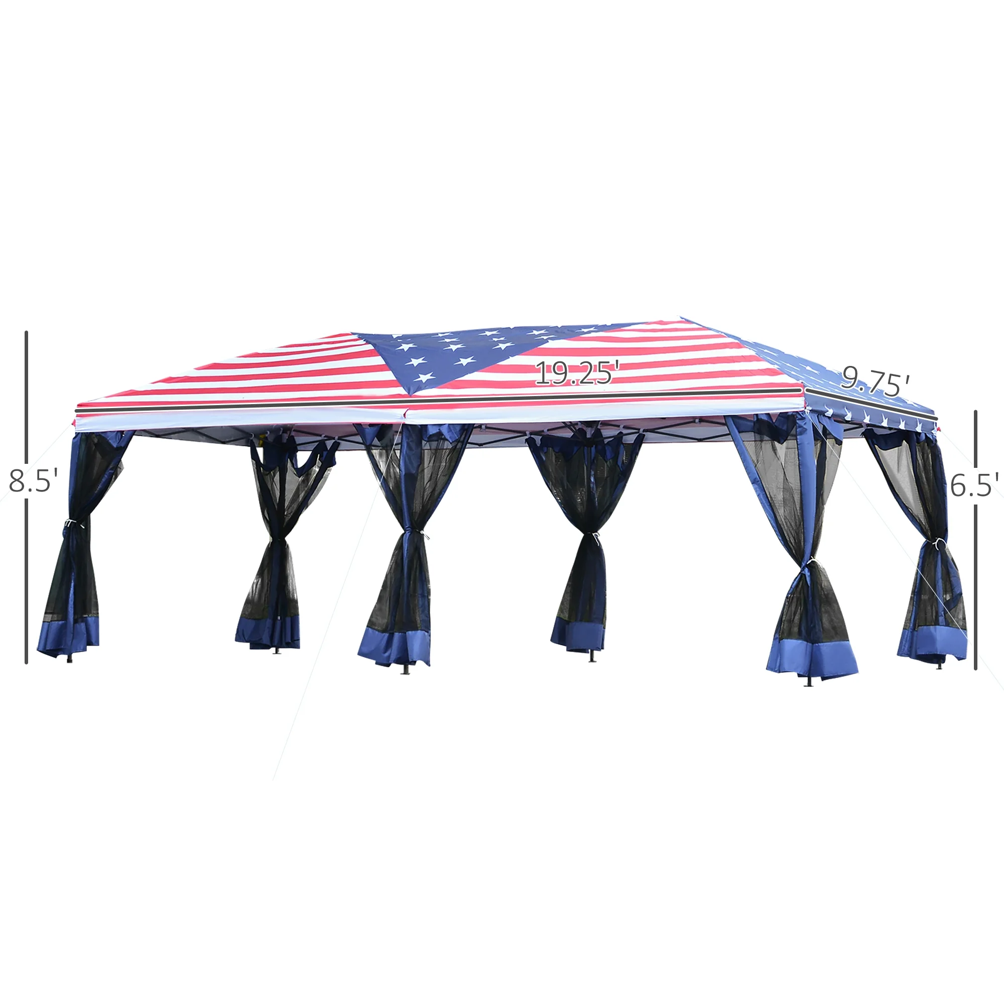 Outsunny 10' x 20' Pop Up Canopy Tent with Netting, Heavy Duty Large Party Tent, Instant Sun Shelter with Carry Bag for Backyard Garden Patio, Beige - Image 34
