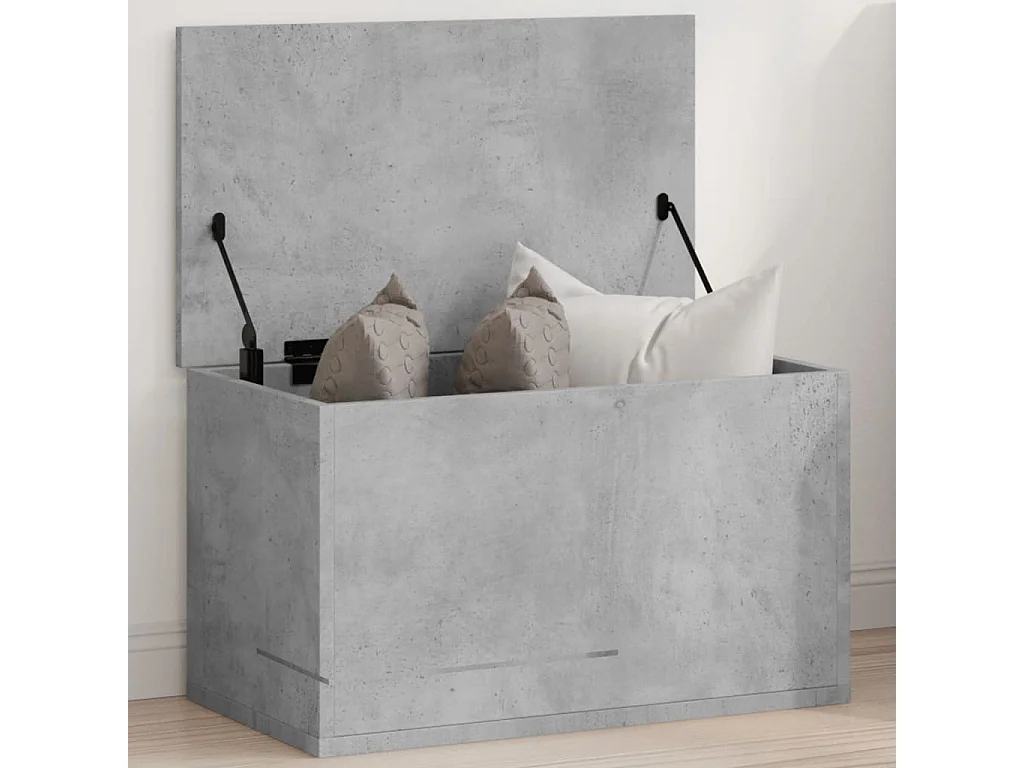 Boîte de rangement gris béton 60x35x35 cm bois d'ingénierie