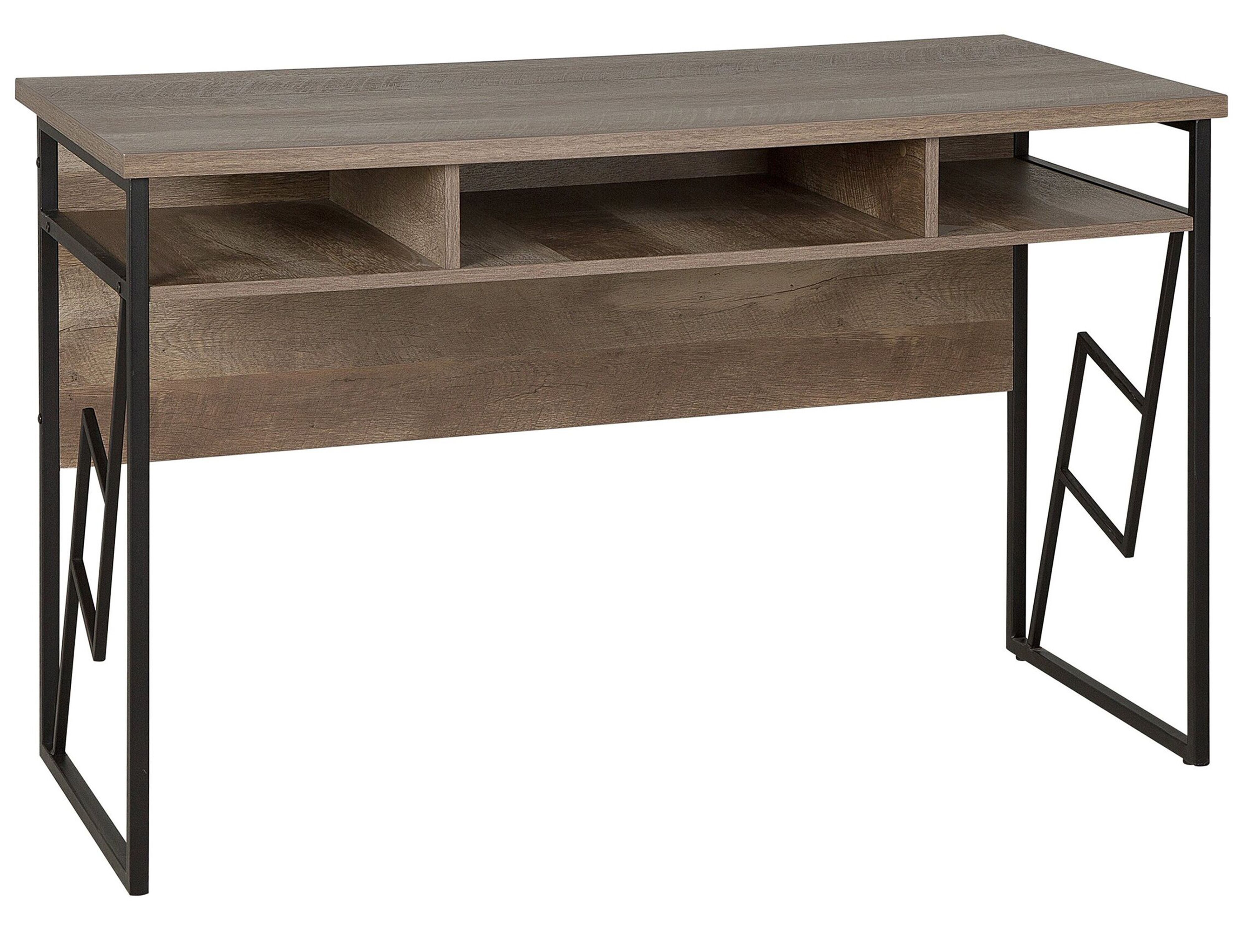 Home Office Desk FORRES Brown/ Black 120 cm 60 cm