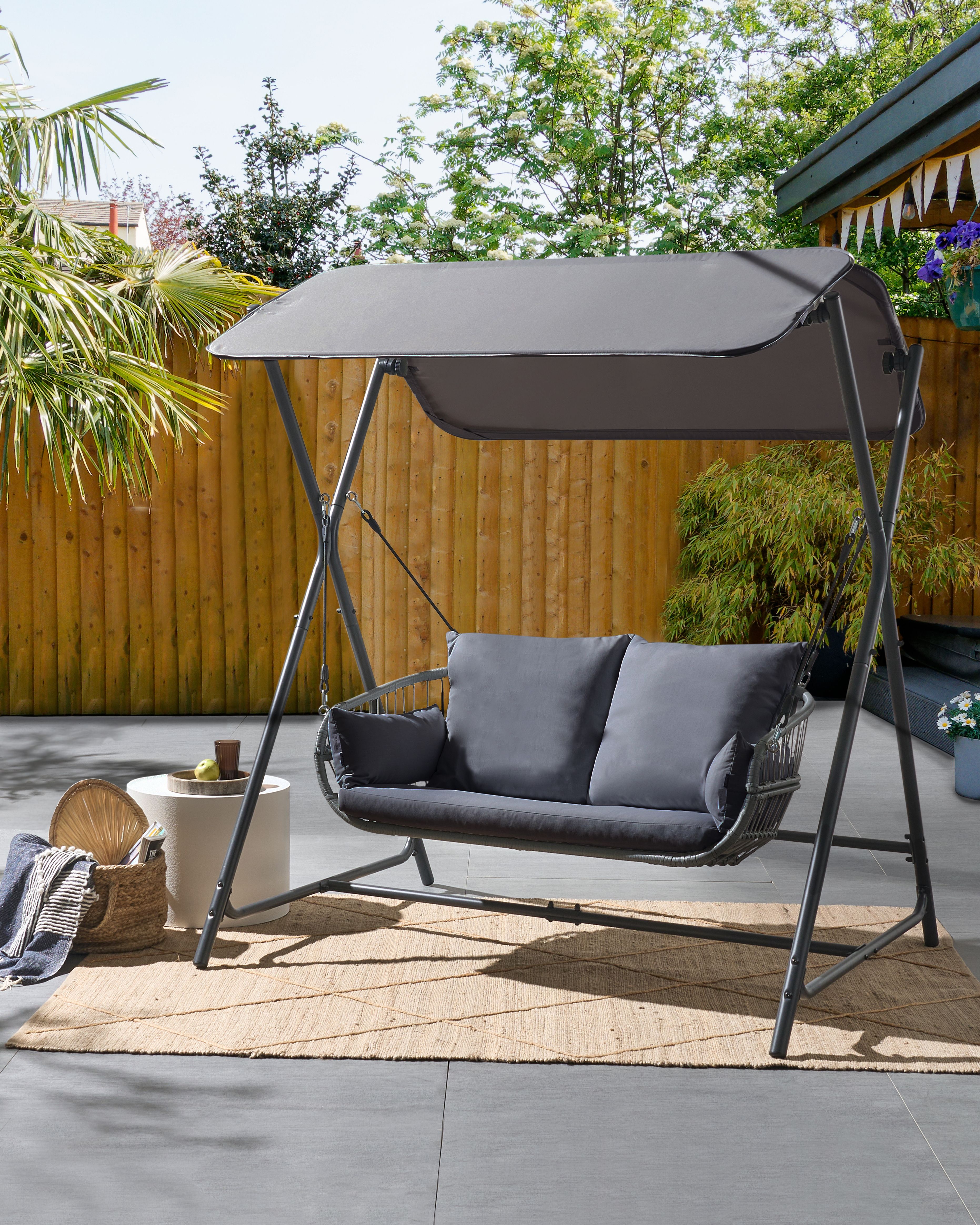 Patio Swing FIASTRA Metal Dark Grey