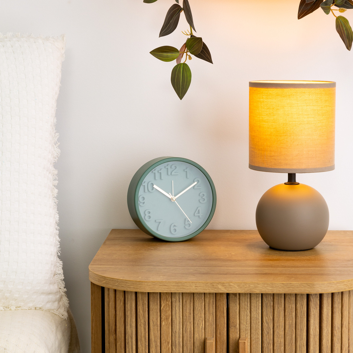 Ceramic lamp "Tim&eacute;o" Taupe grey matt, H.25 cm