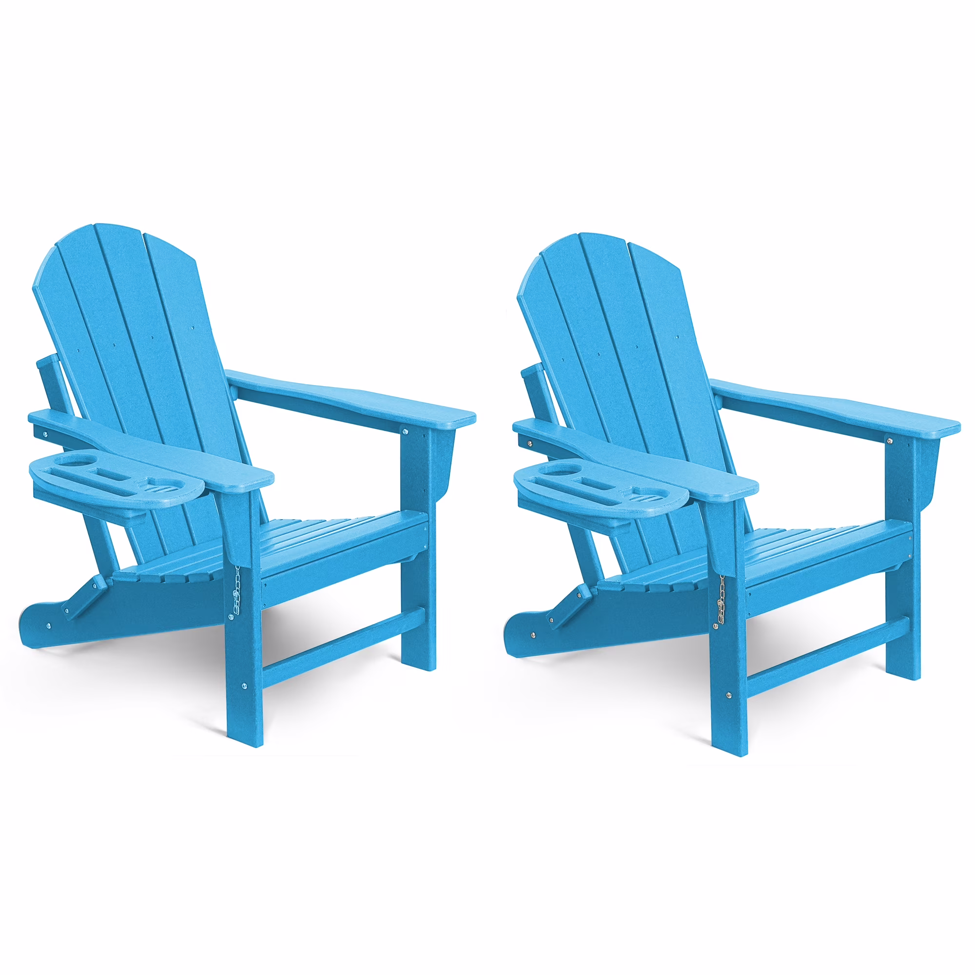 FOOWIN HDPE Plastic Adirondack Chairs Set of 4, Black - Image 26