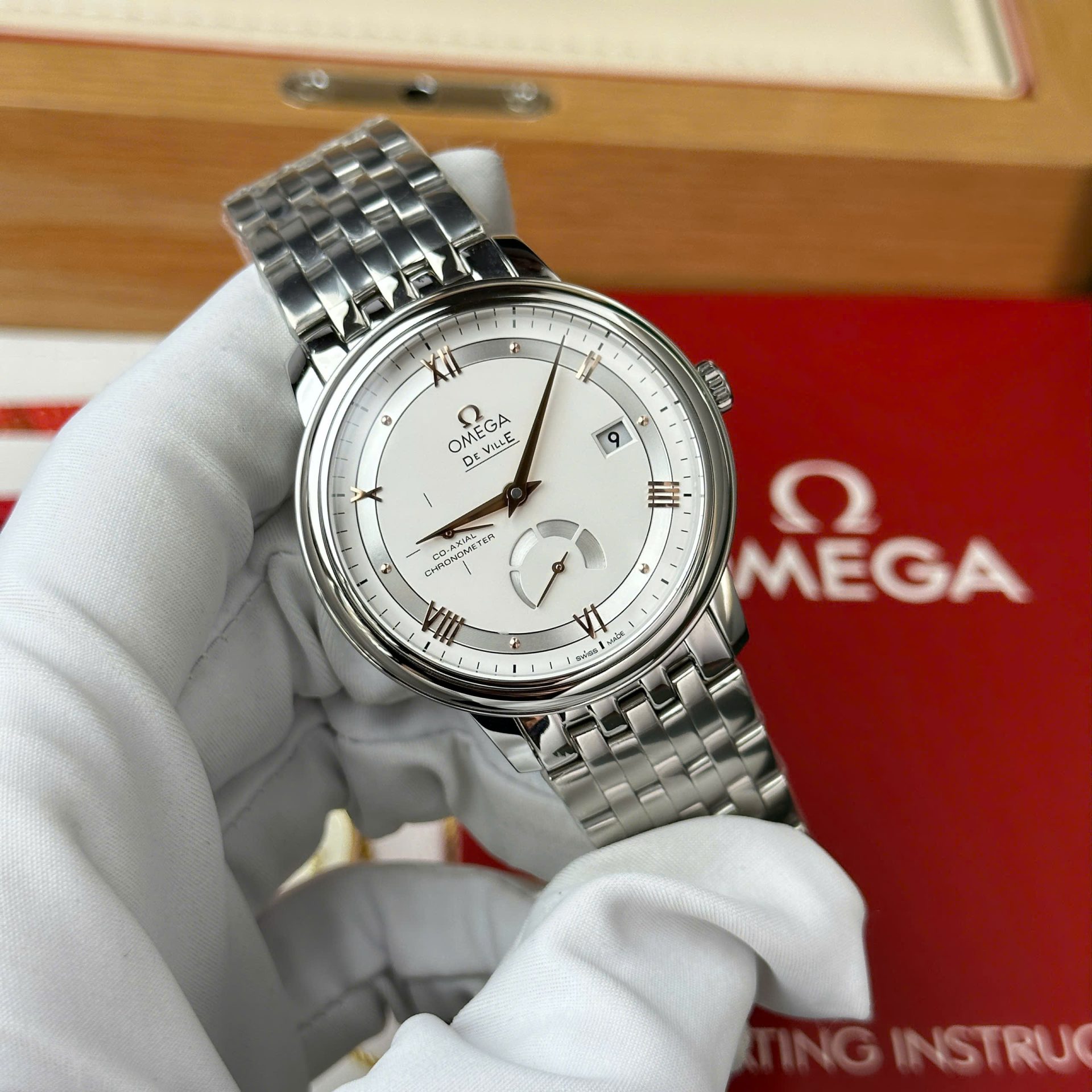 Omega De Ville Prestige Power Reserve Replica Watch White Dial Metal Wire 39.5mm - Top club