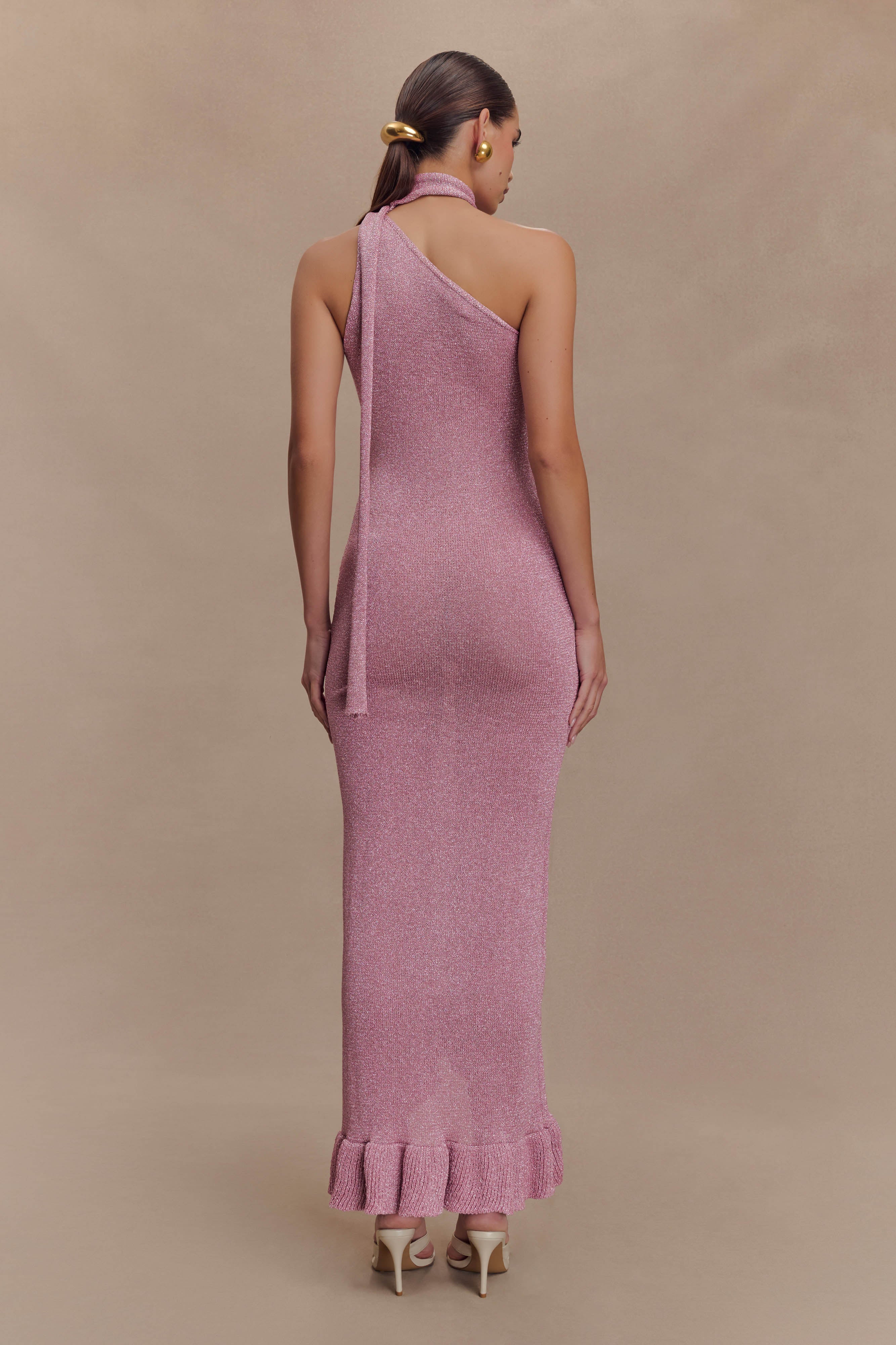 Celestino Floral Metallic Knit Maxi Dress - Pink