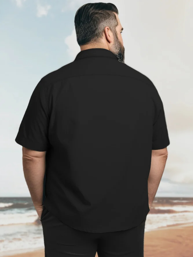 Men's Big Size Vacation Casual Hawaiian Short Sleeve Shirt 012