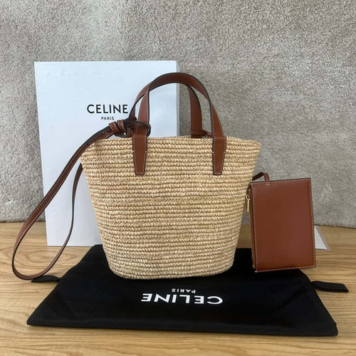 CELINE TEEN plant material and cow leather soft classic basket bag