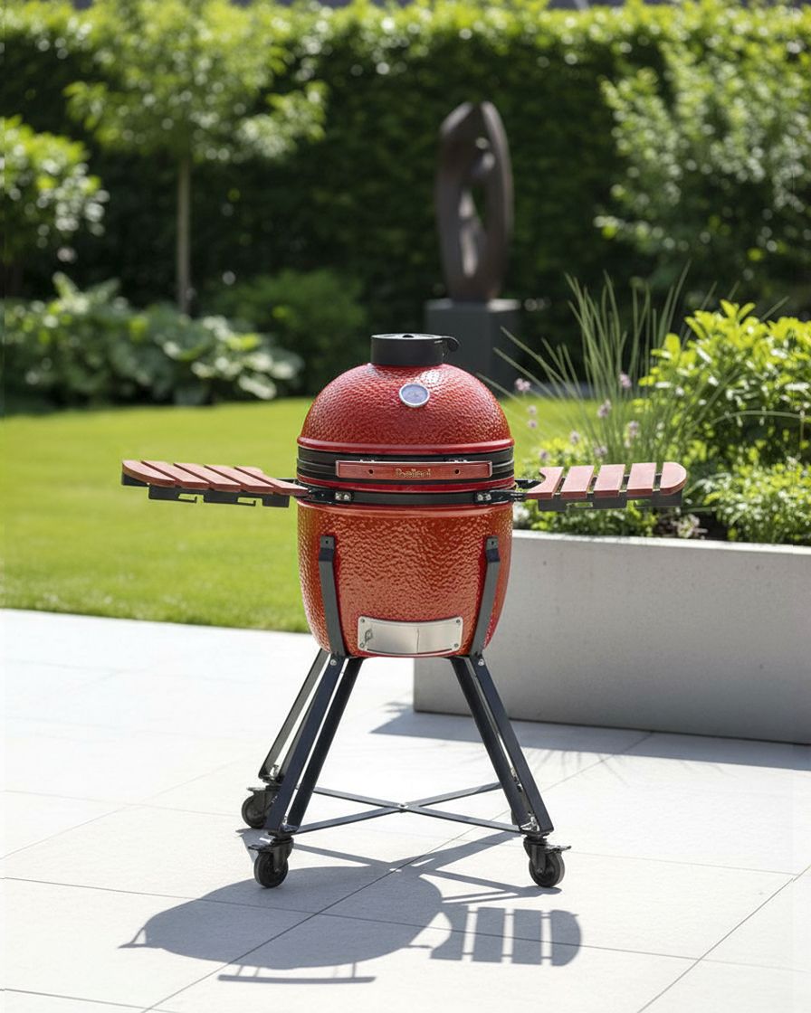 Charcoal BBQ Grill KAMADO Ceramic Red