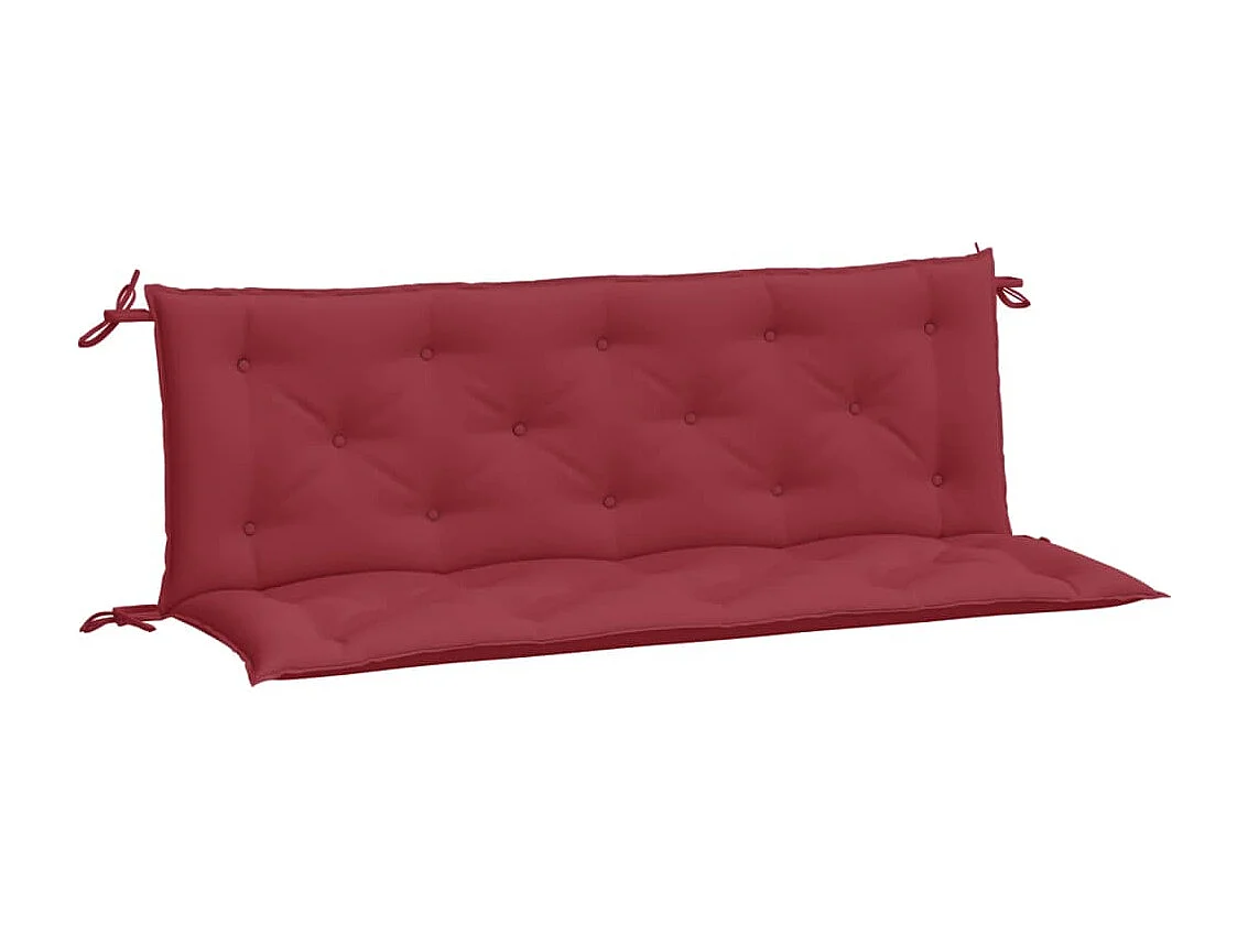 Coussins de banc de jardin lot de 2 rouge bordeaux tissu Oxford