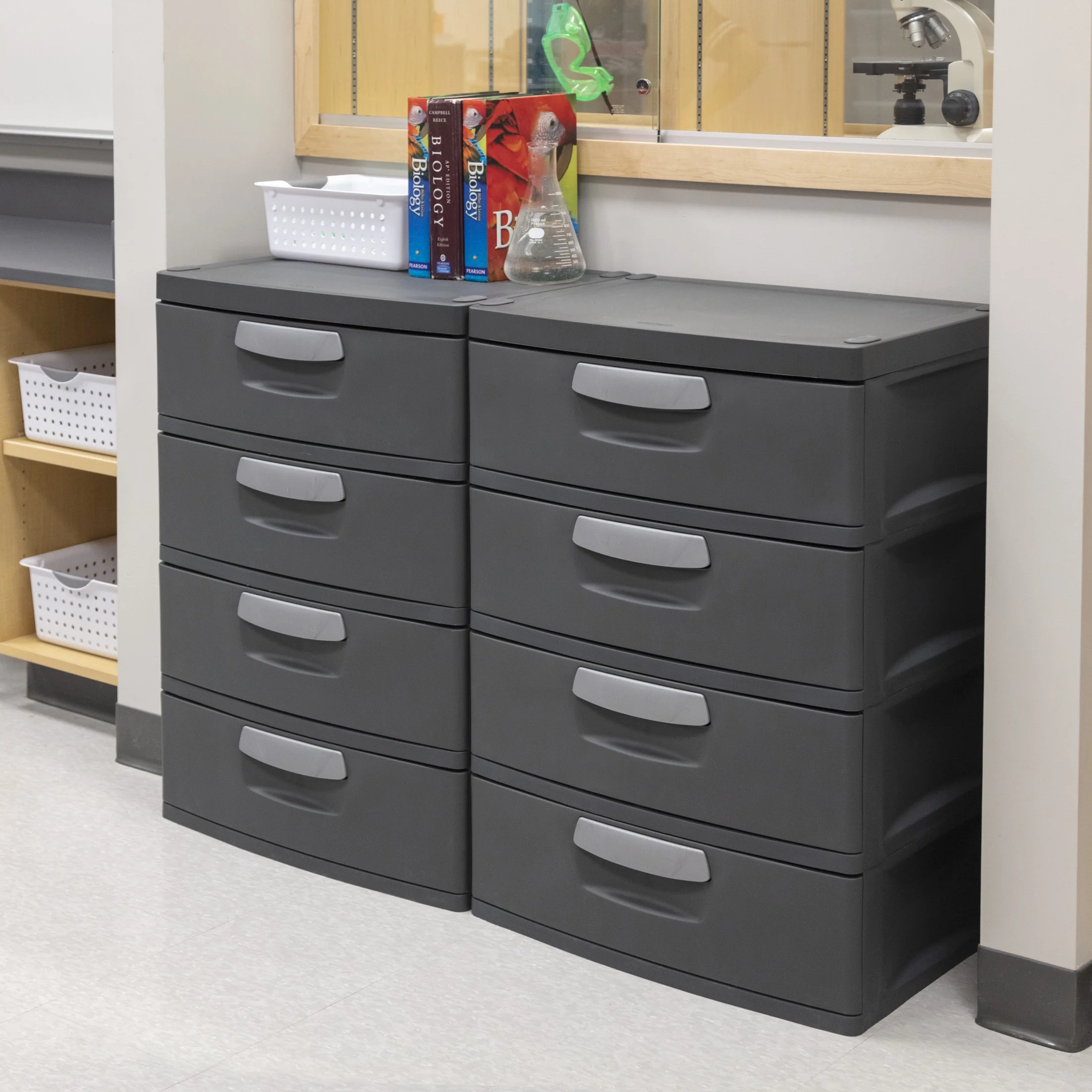 Sterilite 4 Drawer Unit, Durable Plastic Storage Solution for Garages and Basements, Dark Gray - Image 7