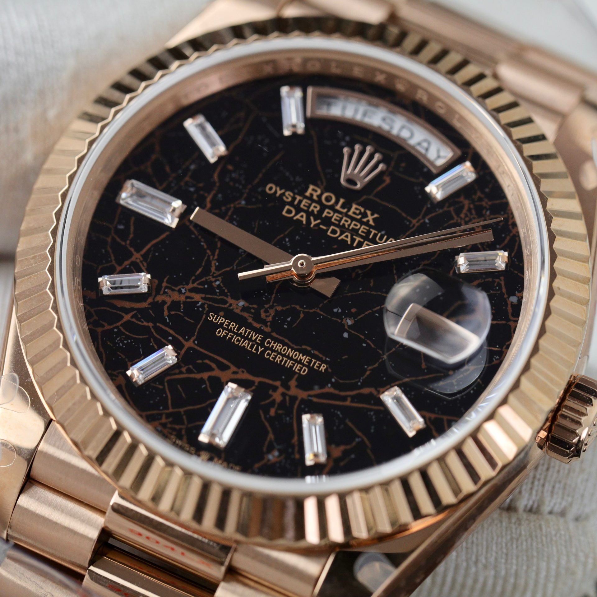 Rolex Replica Watch Day-Date 228235 Lava Dial Weight 185 Grams QF Factory 40mm - Elite Watch Atelier