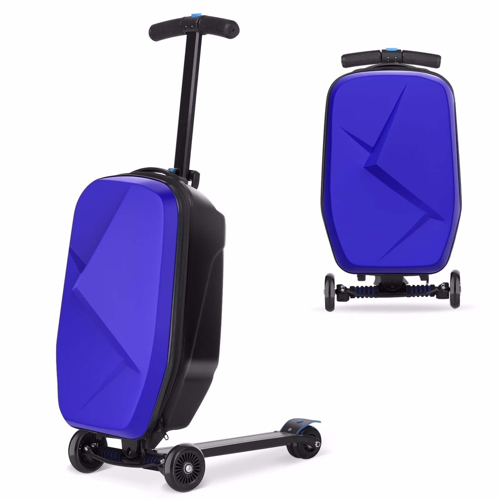 Advwin Scooter Luggage for Kids & Adults, Hardside Ride on Suitcase for Kids Ages 4-15 Multifunctional Lightweight Foldable Carry on Luggage with Wheels Ride on for Children Teenagers, Pink - Image 9