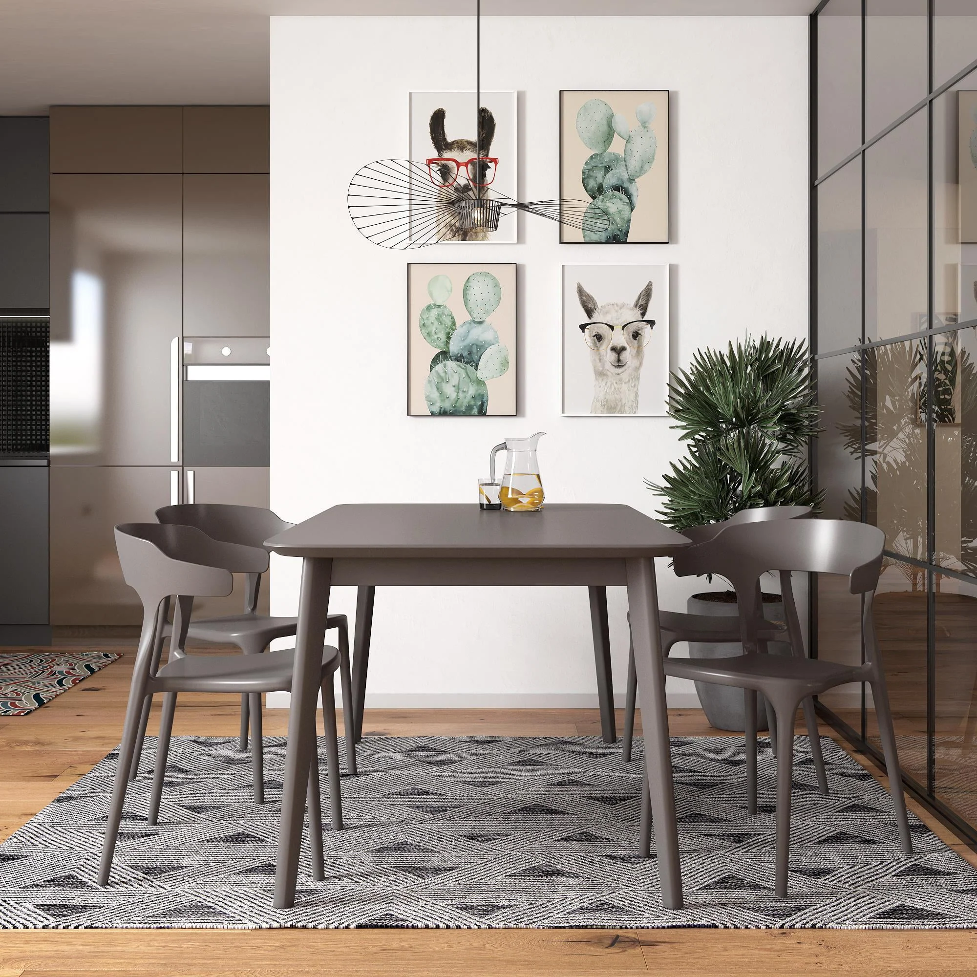 Novogratz Poolside Felix Stacking Dining Chairs, Indoor/Outdoor, 4-Pack, Charcoal - Image 4 Novogratz Poolside Felix Stacking Dining Chairs, Indoor/Outdoor, 4-Pack, Charcoal - Image 4