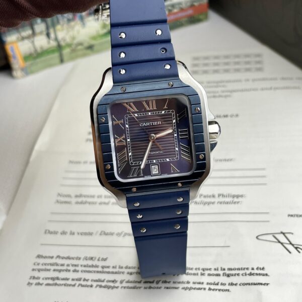 Cartier Replica 1:1 Watch Santos WSSA0030 Blue Dial Rubber Strap 39.8mm - Top club